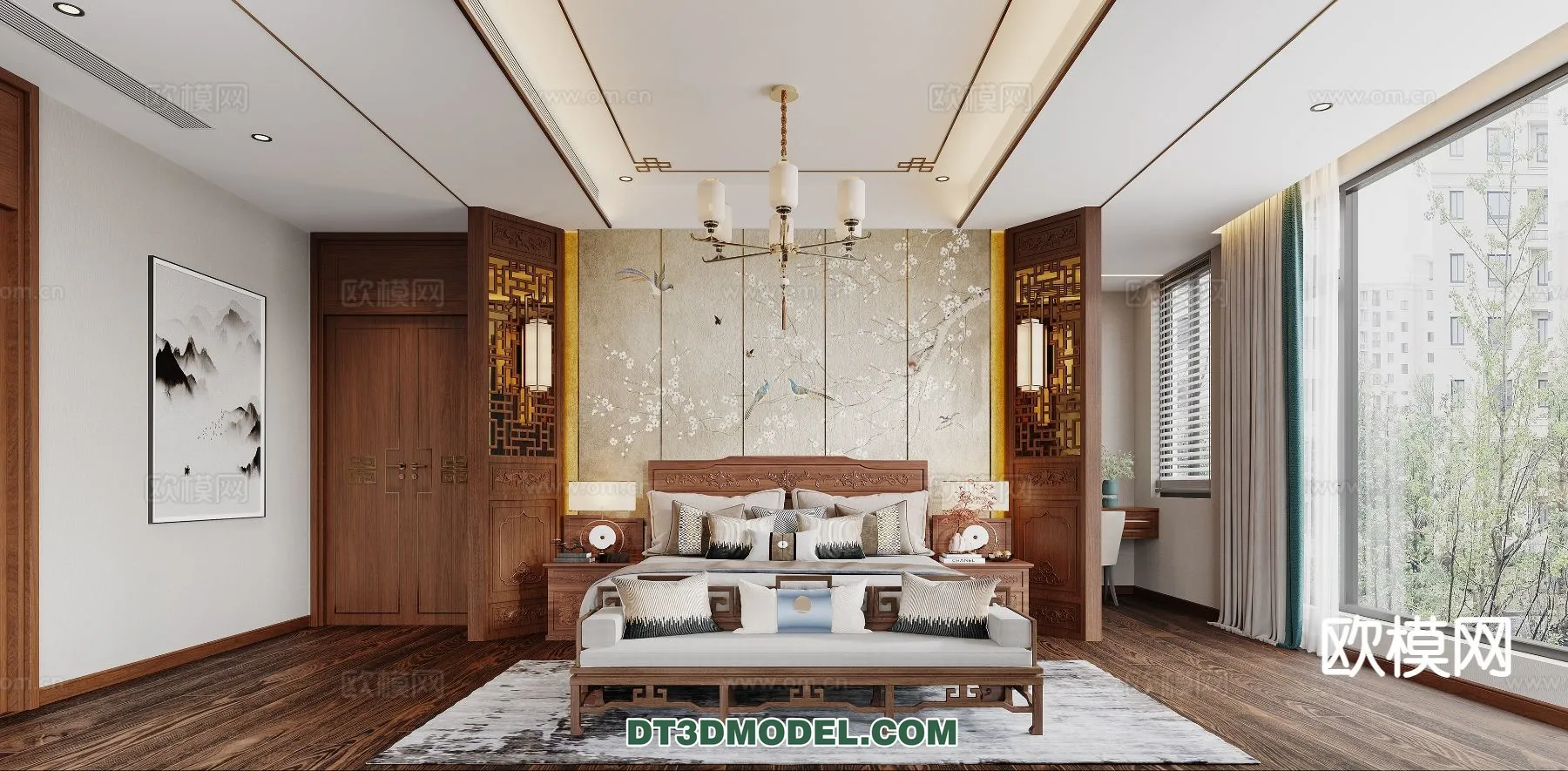 BEDROOM - CHINESE STYLE - 3D Model For Interior Design - 583