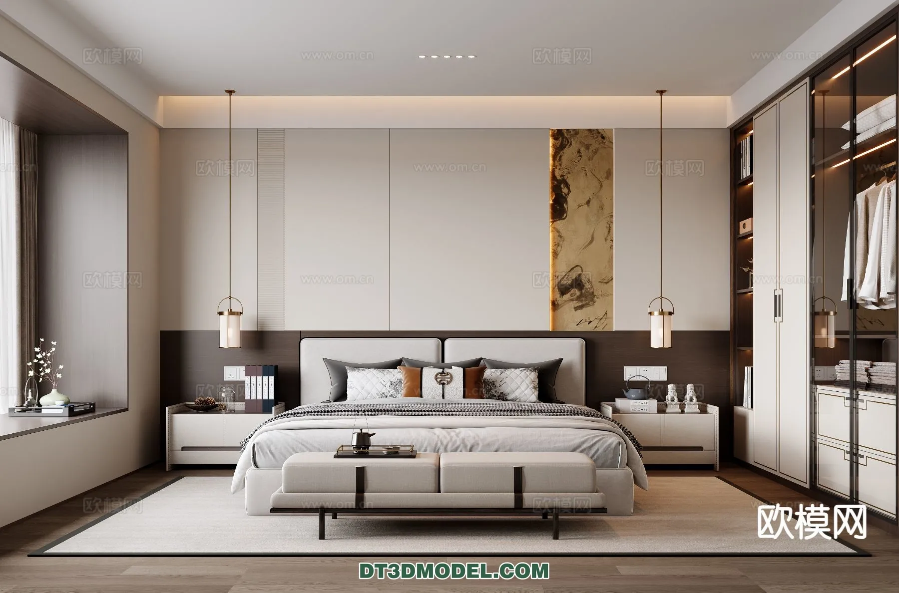 BEDROOM - CHINESE STYLE - 3D Model For Interior Design - 585