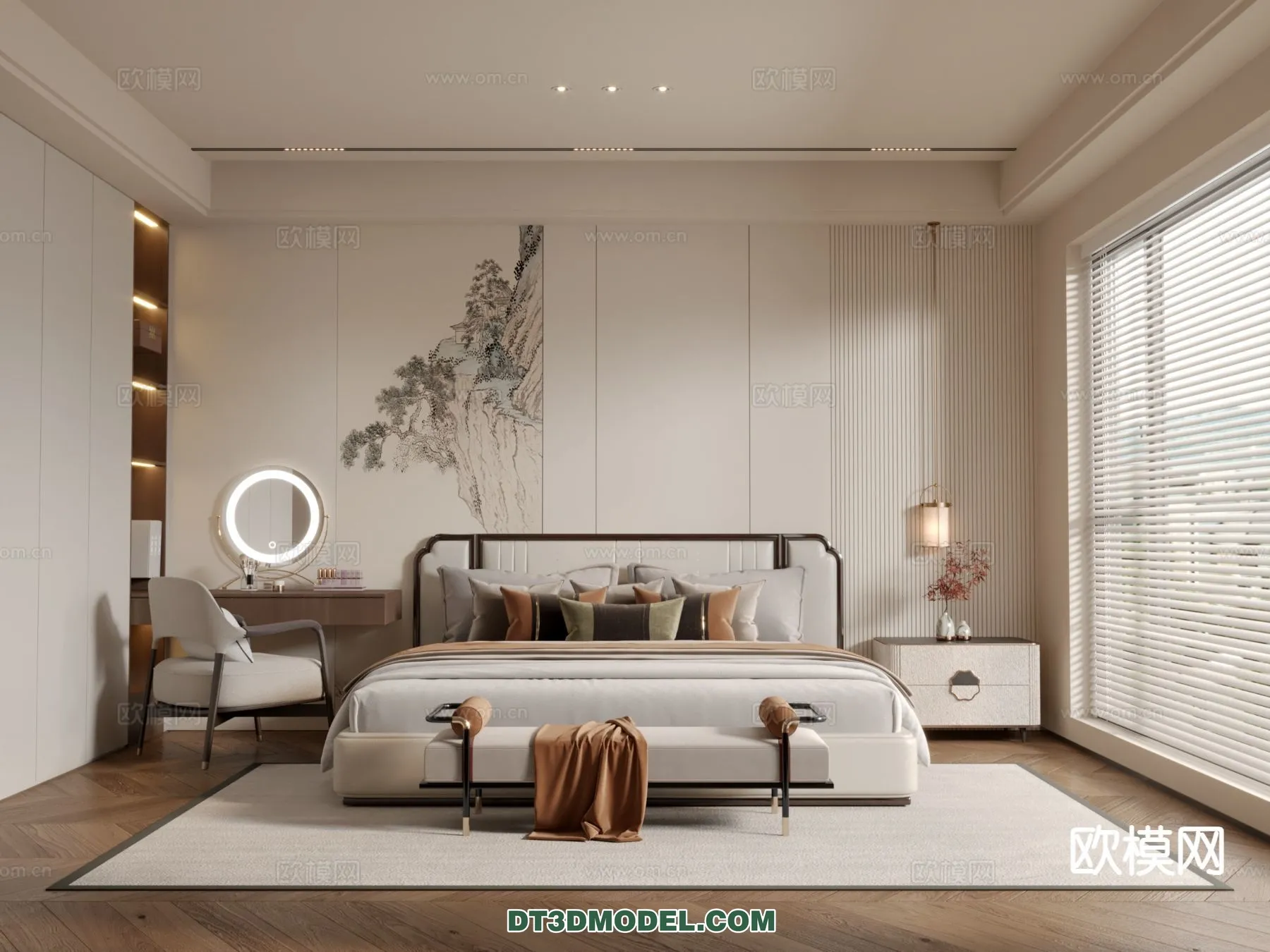 BEDROOM - CHINESE STYLE - 3D Model For Interior Design - 586