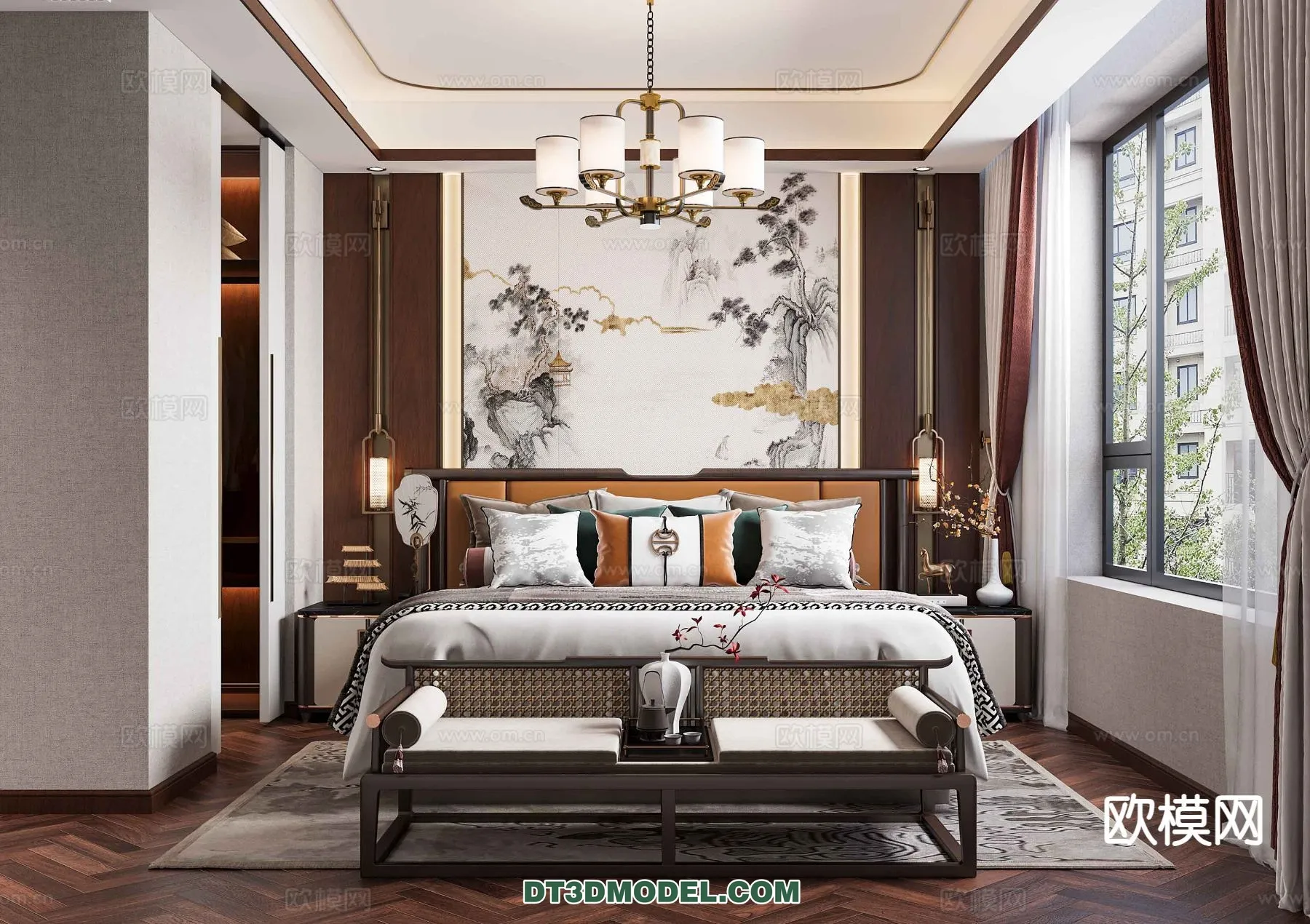 BEDROOM - CHINESE STYLE - 3D Model For Interior Design - 587