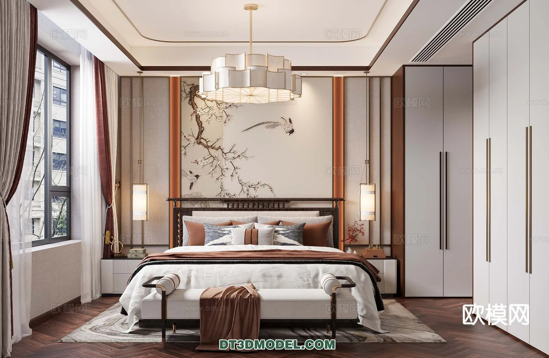 BEDROOM - CHINESE STYLE - 3D Model For Interior Design - 588