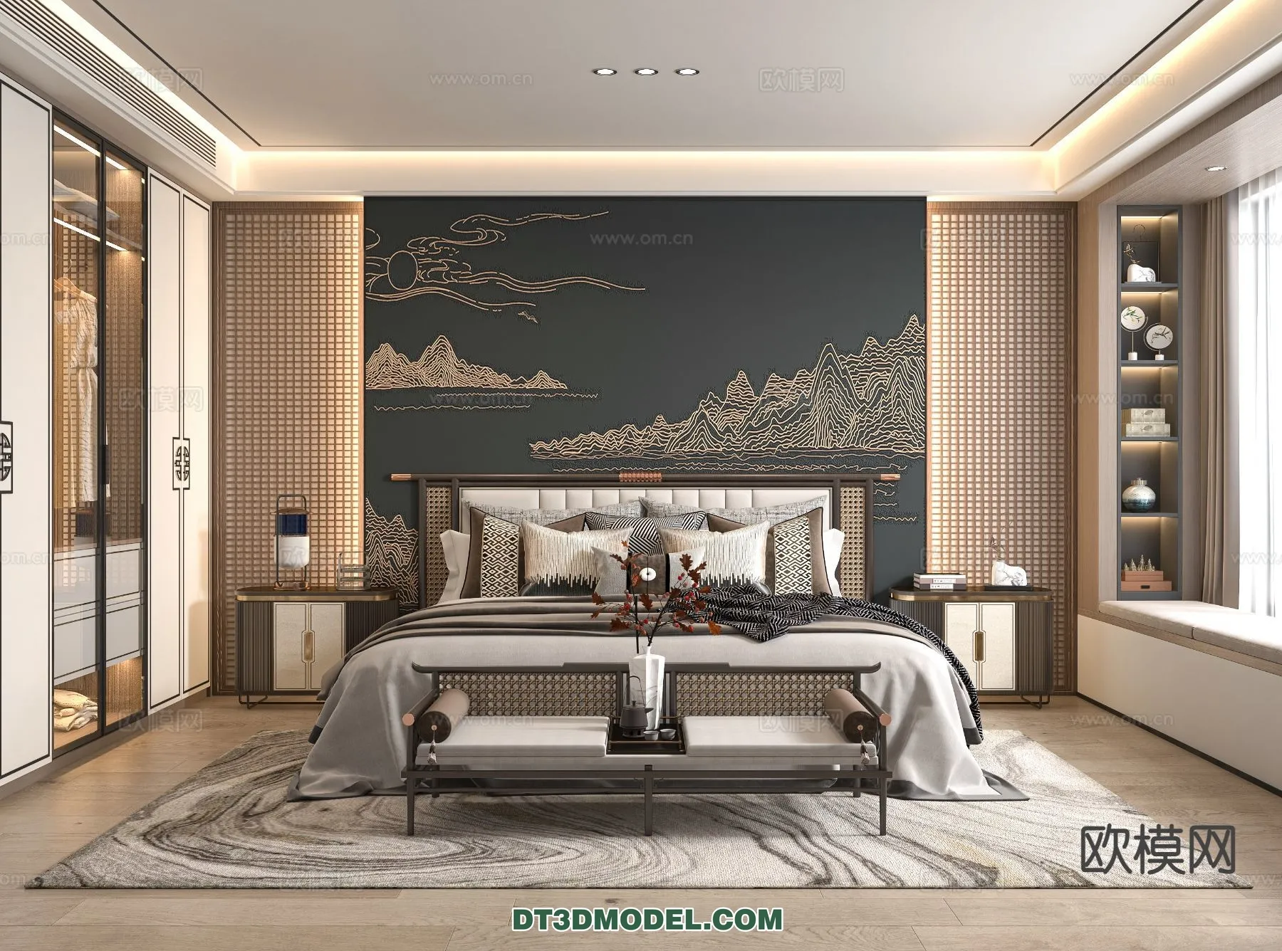 BEDROOM - CHINESE STYLE - 3D Model For Interior Design - 589