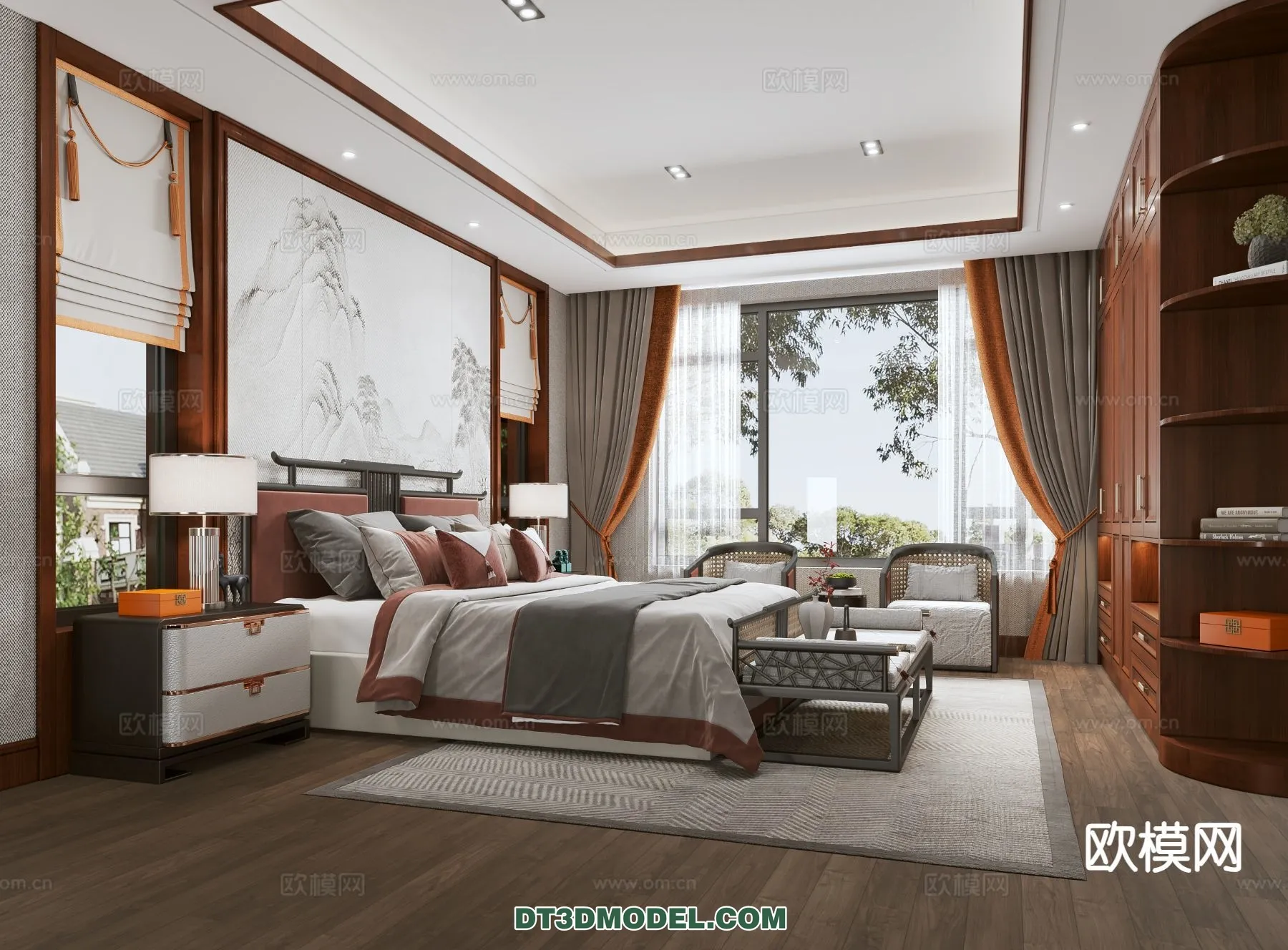 BEDROOM - CHINESE STYLE - 3D Model For Interior Design - 591