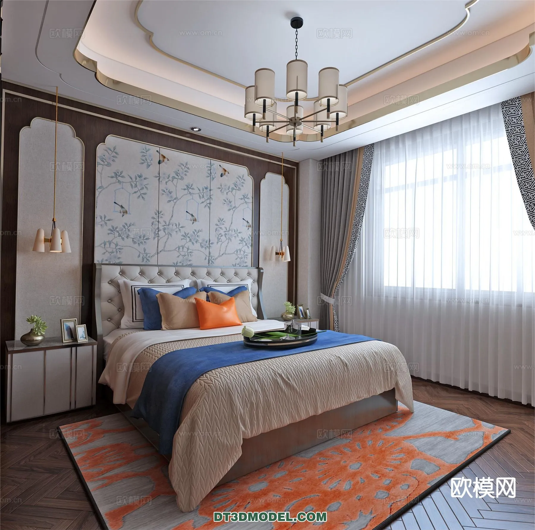 BEDROOM - CHINESE STYLE - 3D Model For Interior Design - 592
