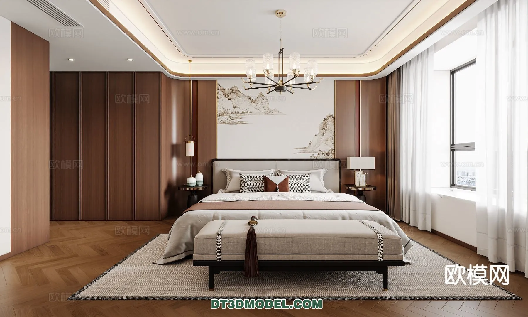 BEDROOM - CHINESE STYLE - 3D Model For Interior Design - 594