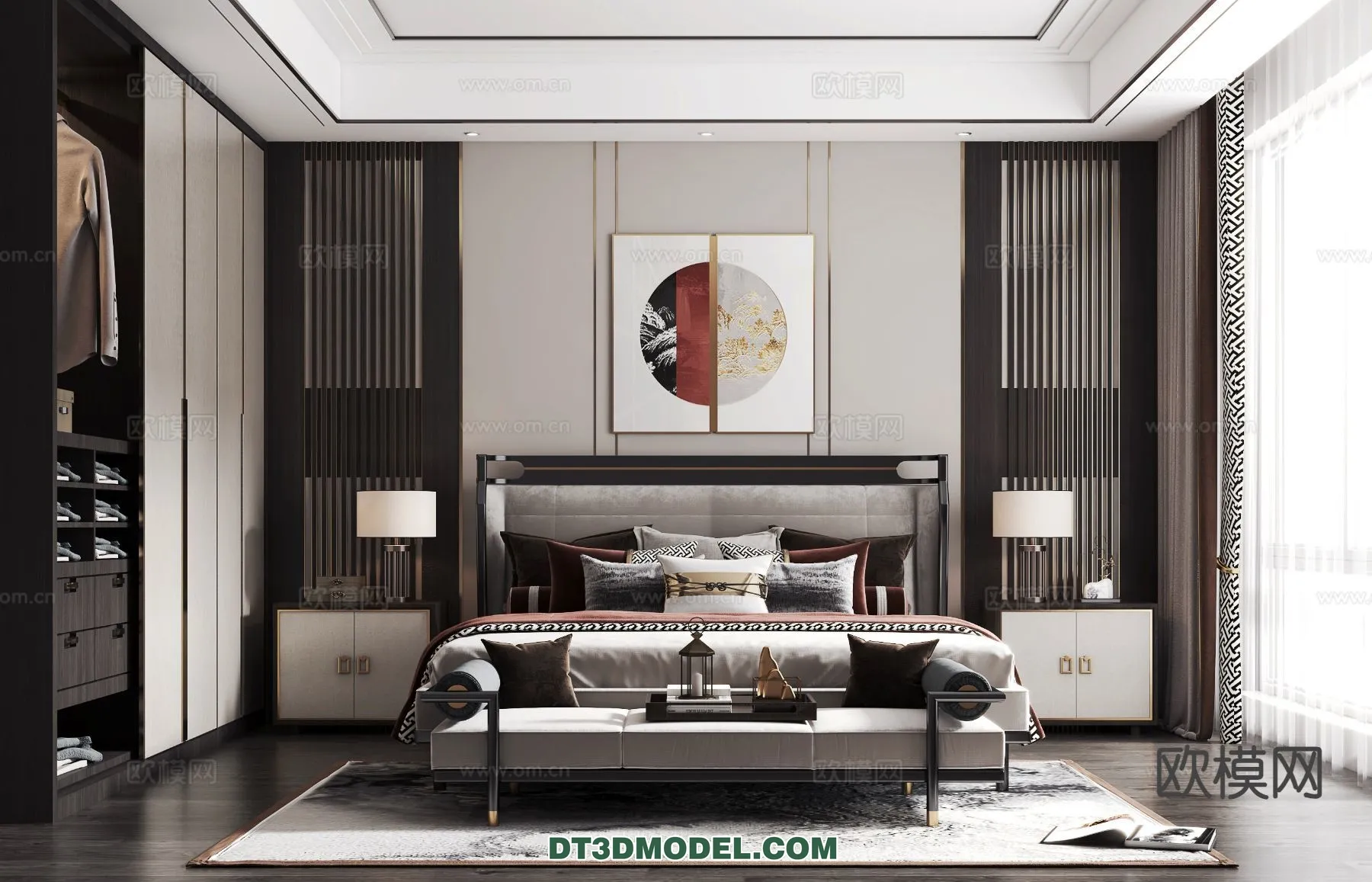 BEDROOM - CHINESE STYLE - 3D Model For Interior Design - 595