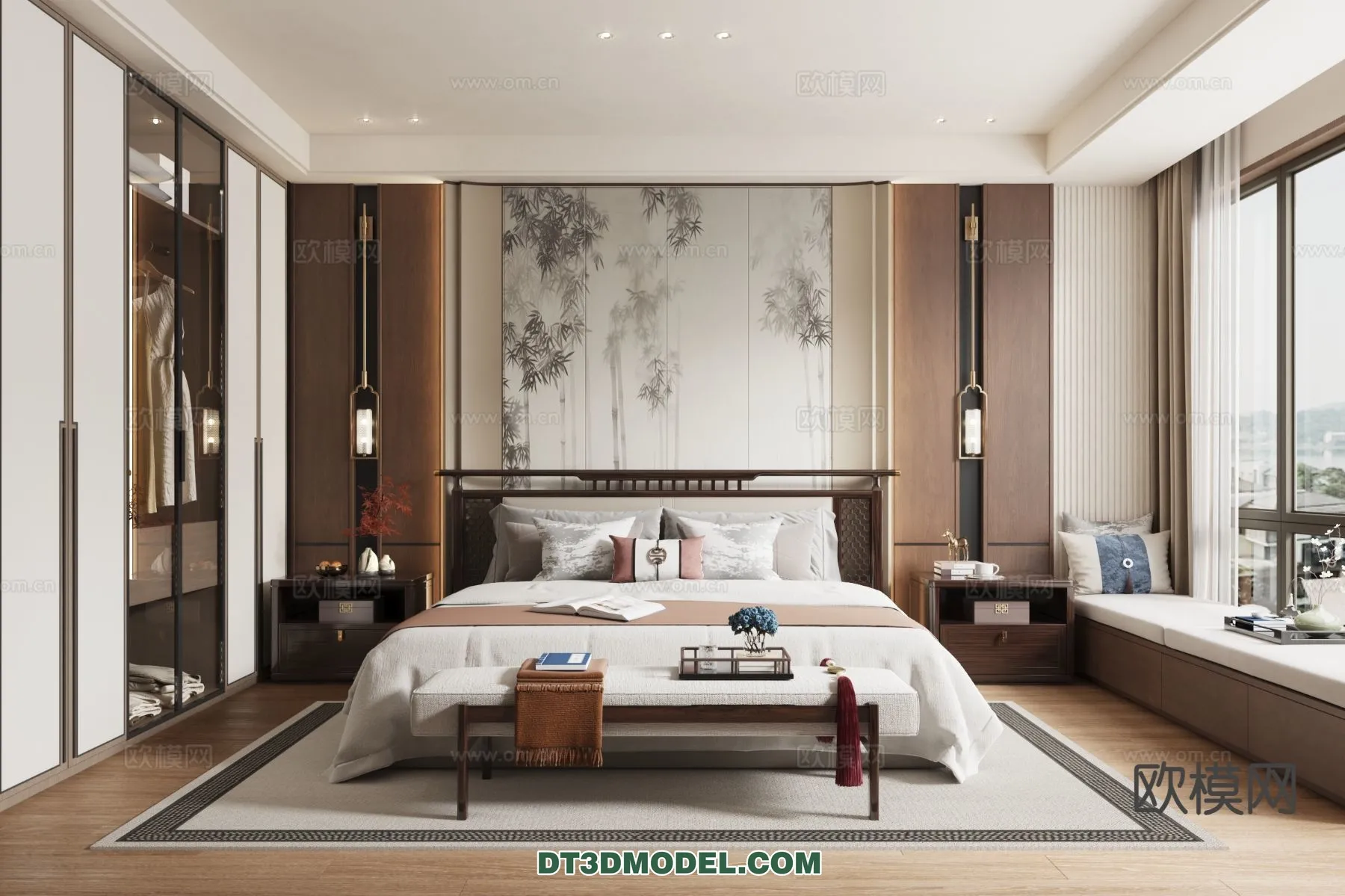BEDROOM - CHINESE STYLE - 3D Model For Interior Design - 597