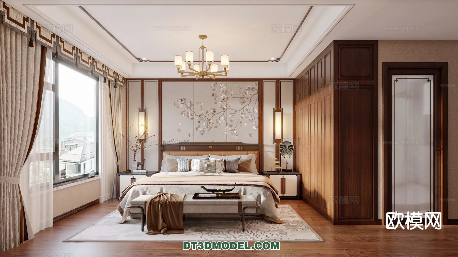 BEDROOM - CHINESE STYLE - 3D Model For Interior Design - 598