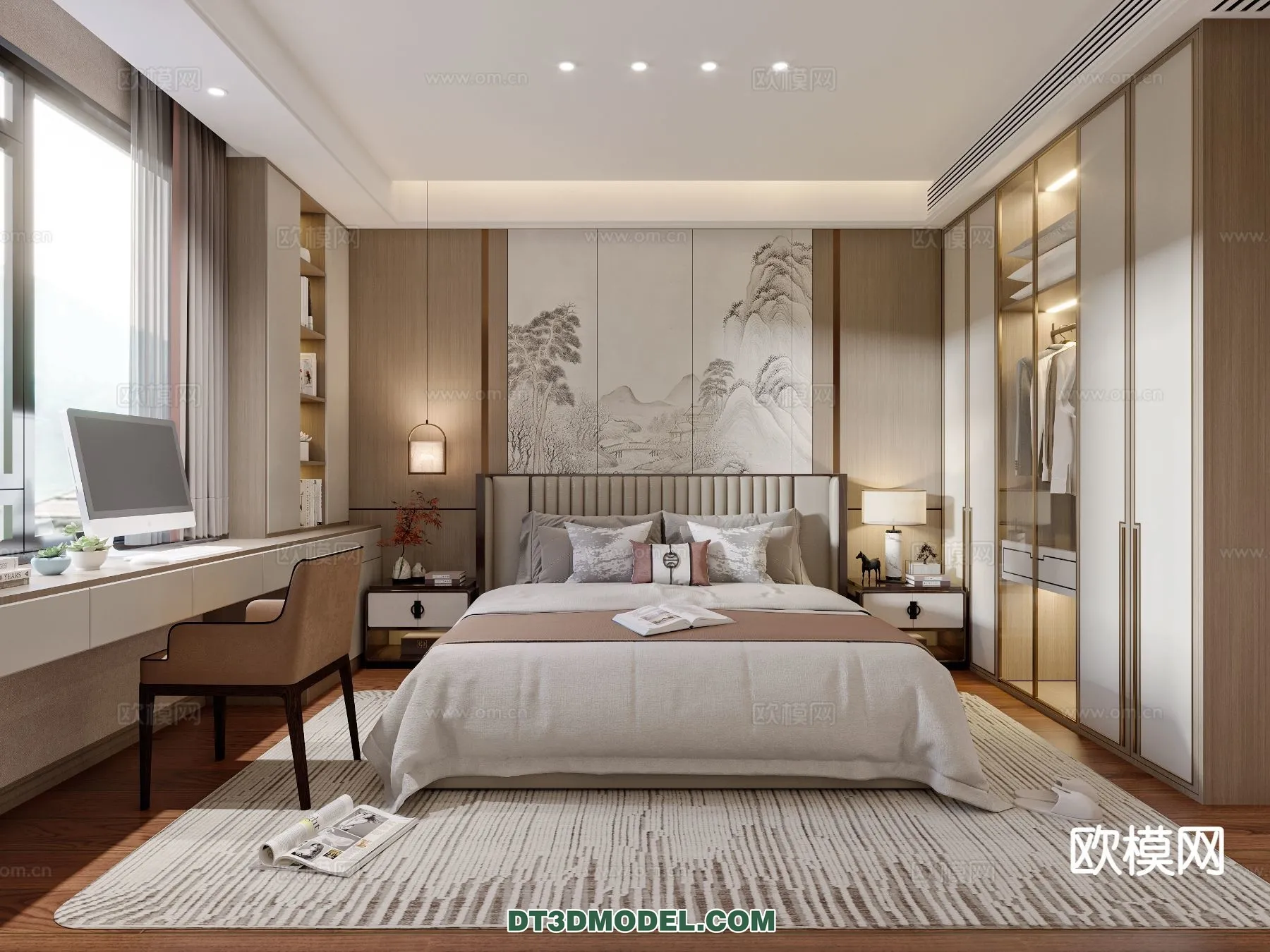 BEDROOM - CHINESE STYLE - 3D Model For Interior Design - 599