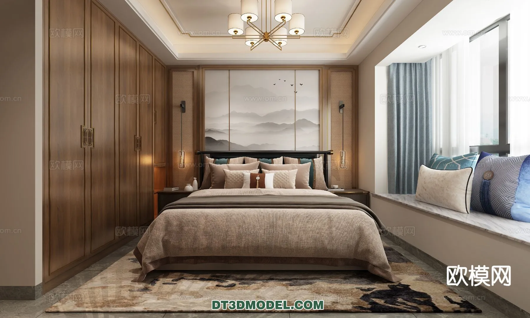 BEDROOM - CHINESE STYLE - 3D Model For Interior Design - 600