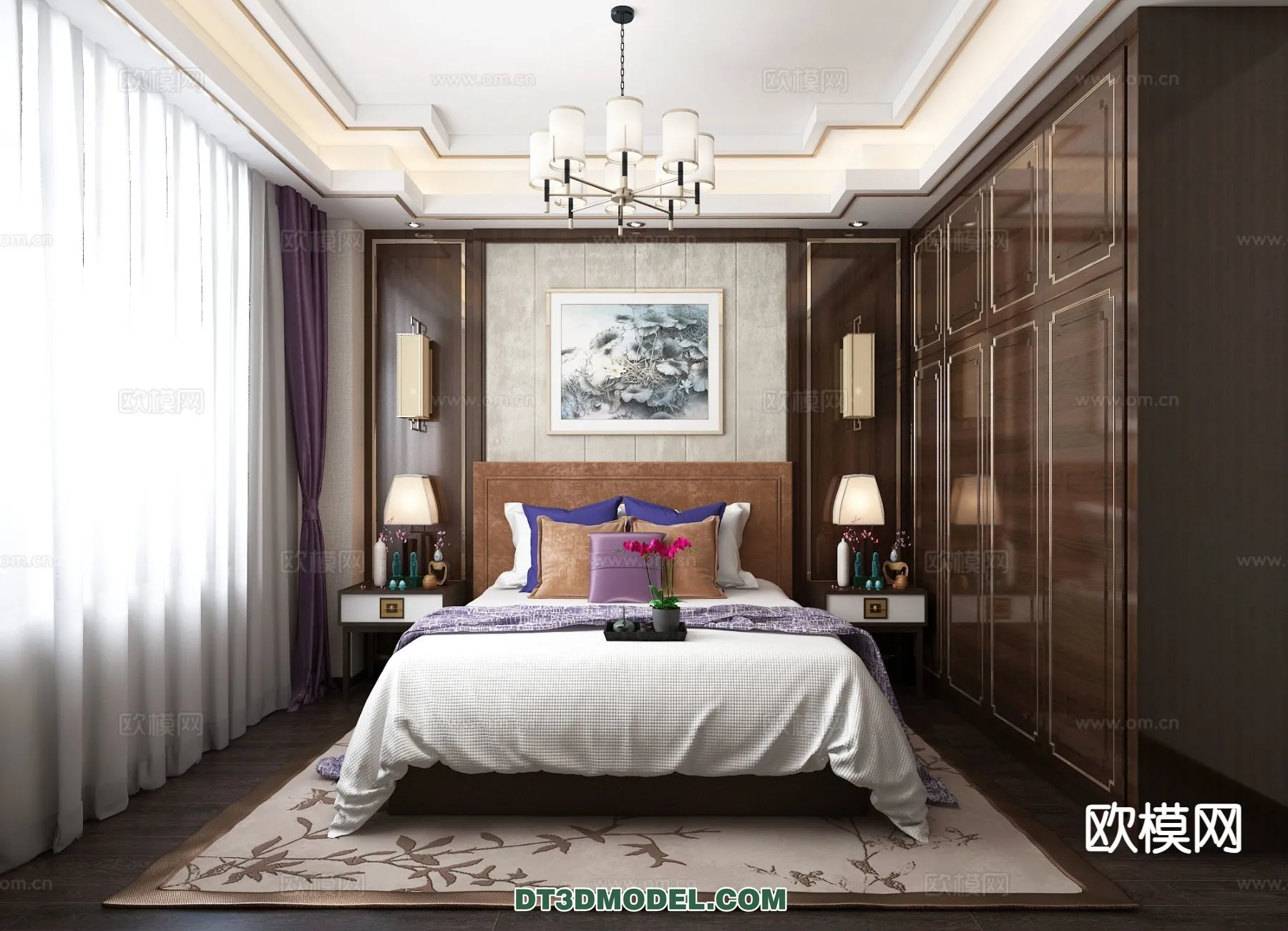 BEDROOM - CHINESE STYLE - 3D Model For Interior Design - 601