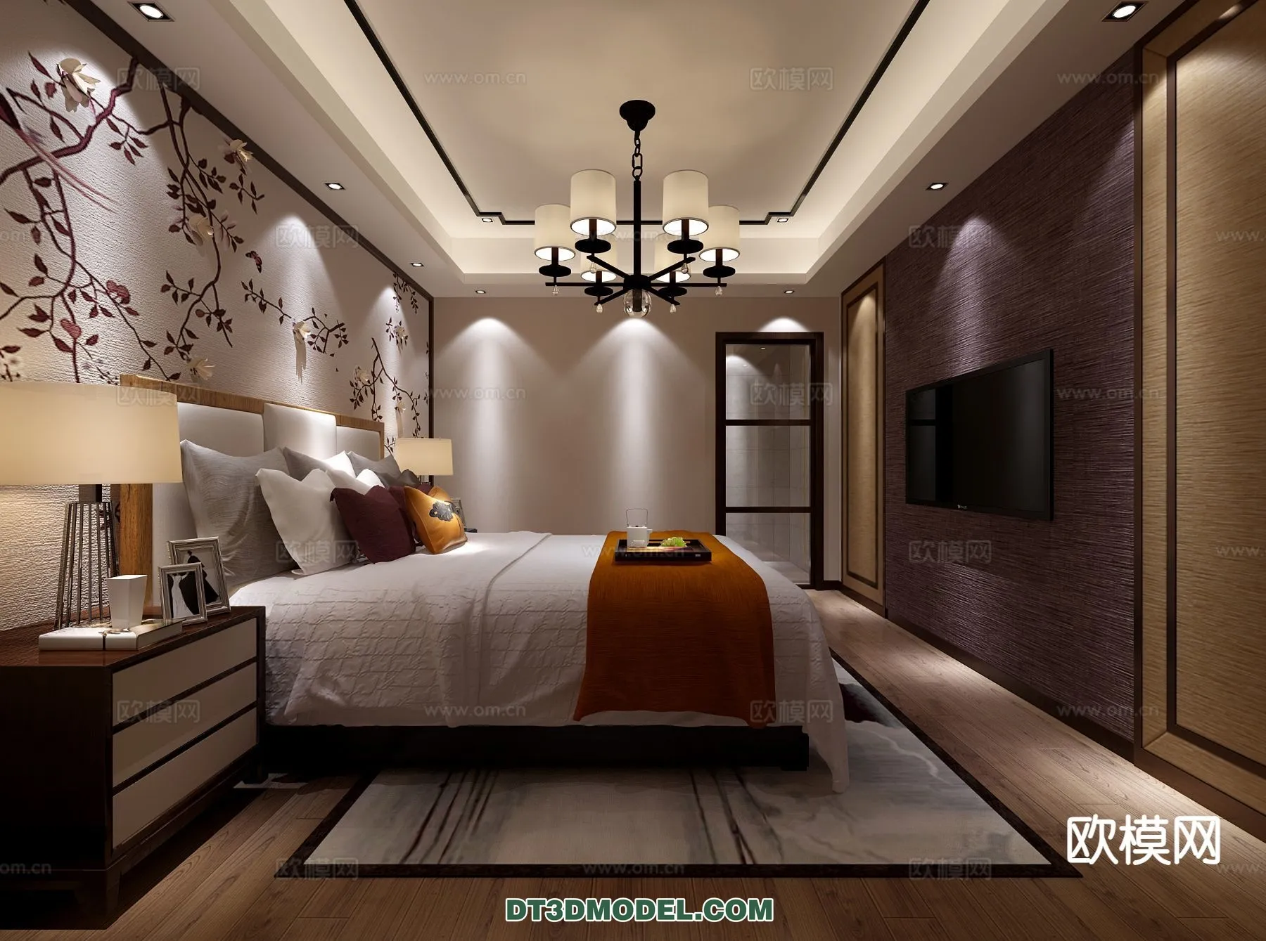 BEDROOM - CHINESE STYLE - 3D Model For Interior Design - 605