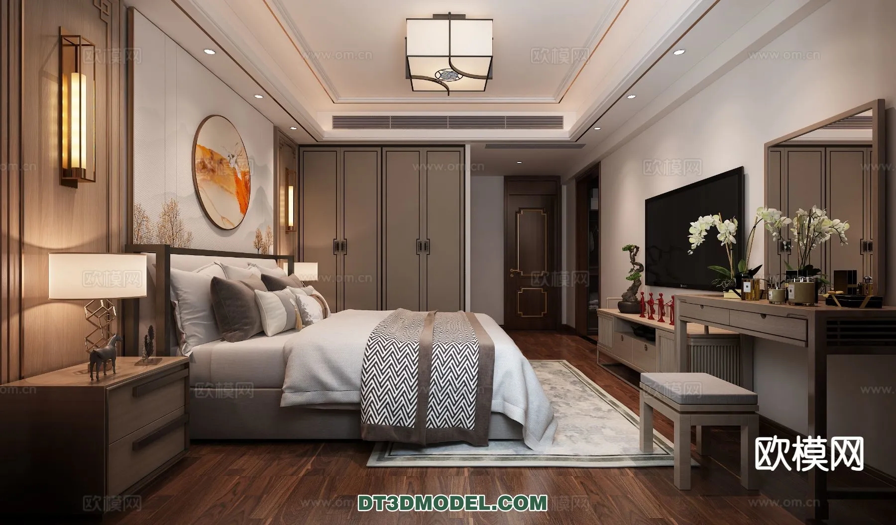 BEDROOM - CHINESE STYLE - 3D Model For Interior Design - 607