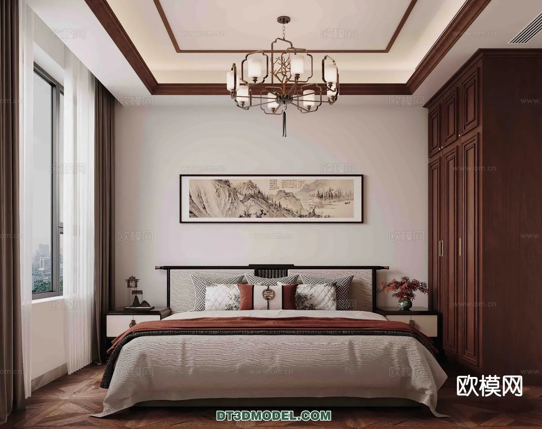 BEDROOM - CHINESE STYLE - 3D Model For Interior Design - 608