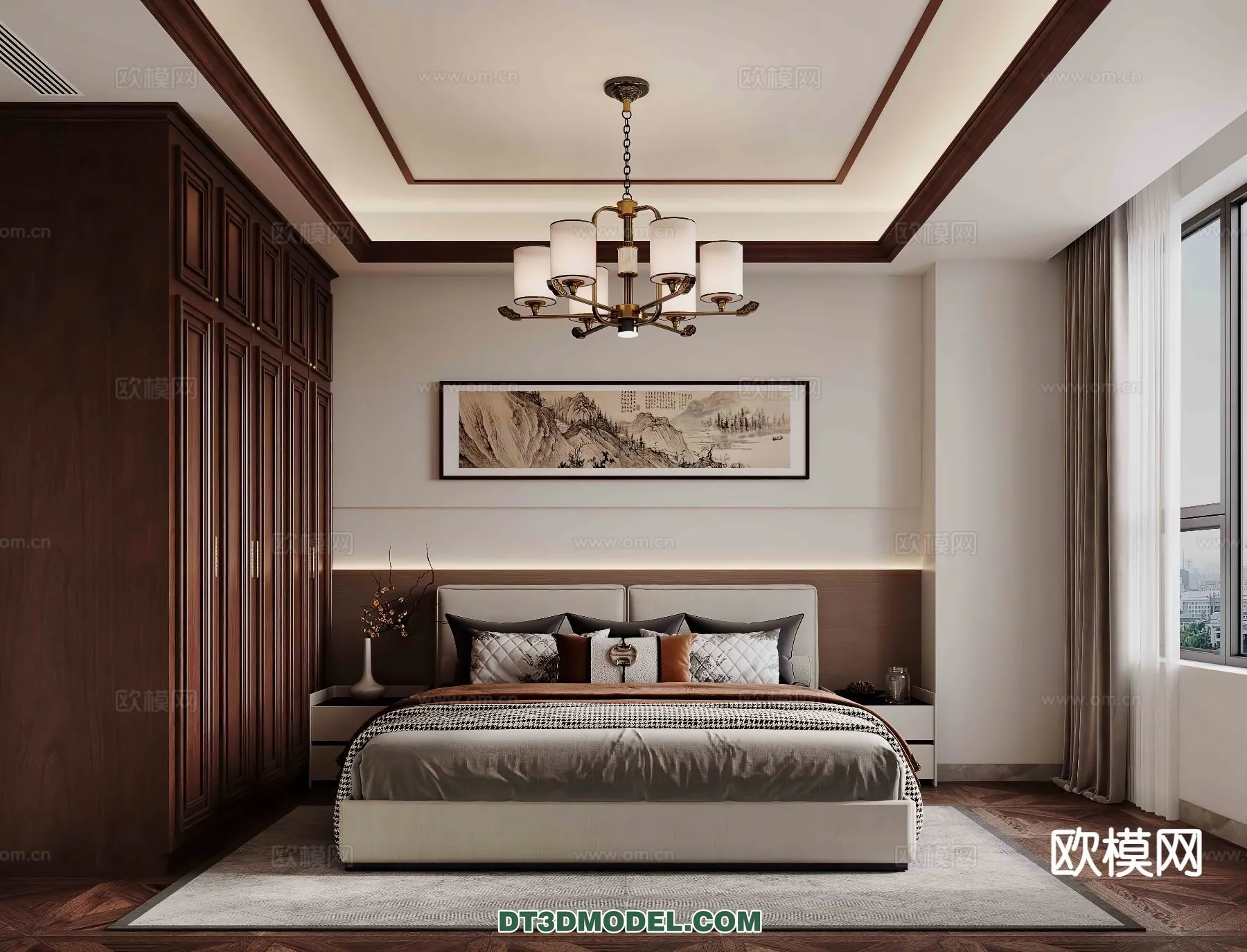 BEDROOM - CHINESE STYLE - 3D Model For Interior Design - 609