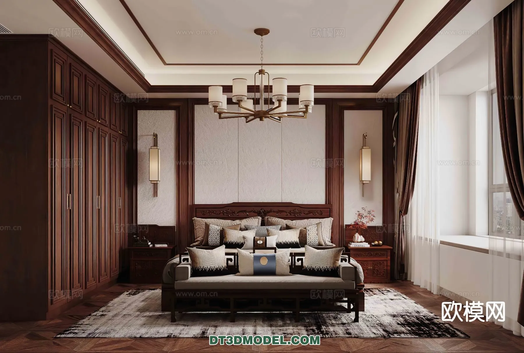 BEDROOM - CHINESE STYLE - 3D Model For Interior Design - 610