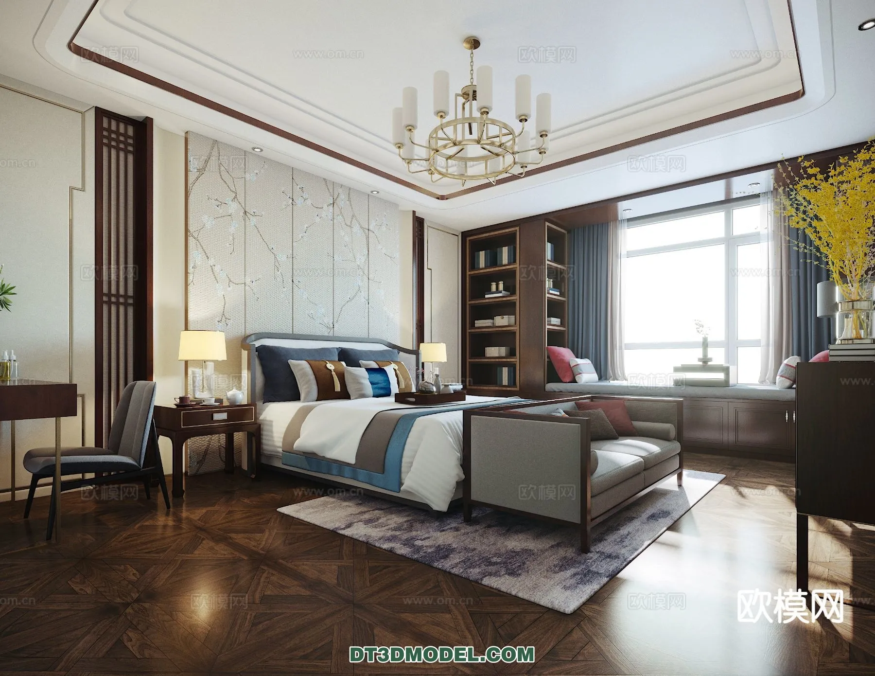 BEDROOM - CHINESE STYLE - 3D Model For Interior Design - 612