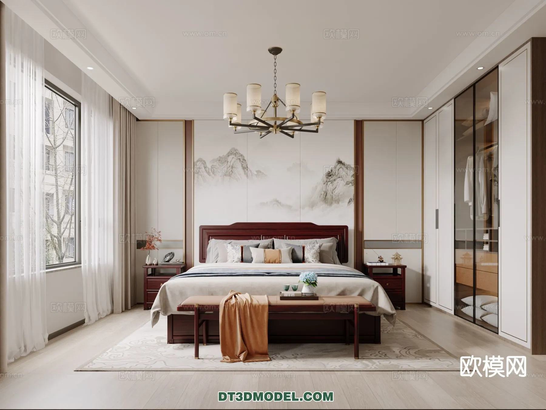 BEDROOM - CHINESE STYLE - 3D Model For Interior Design - 615