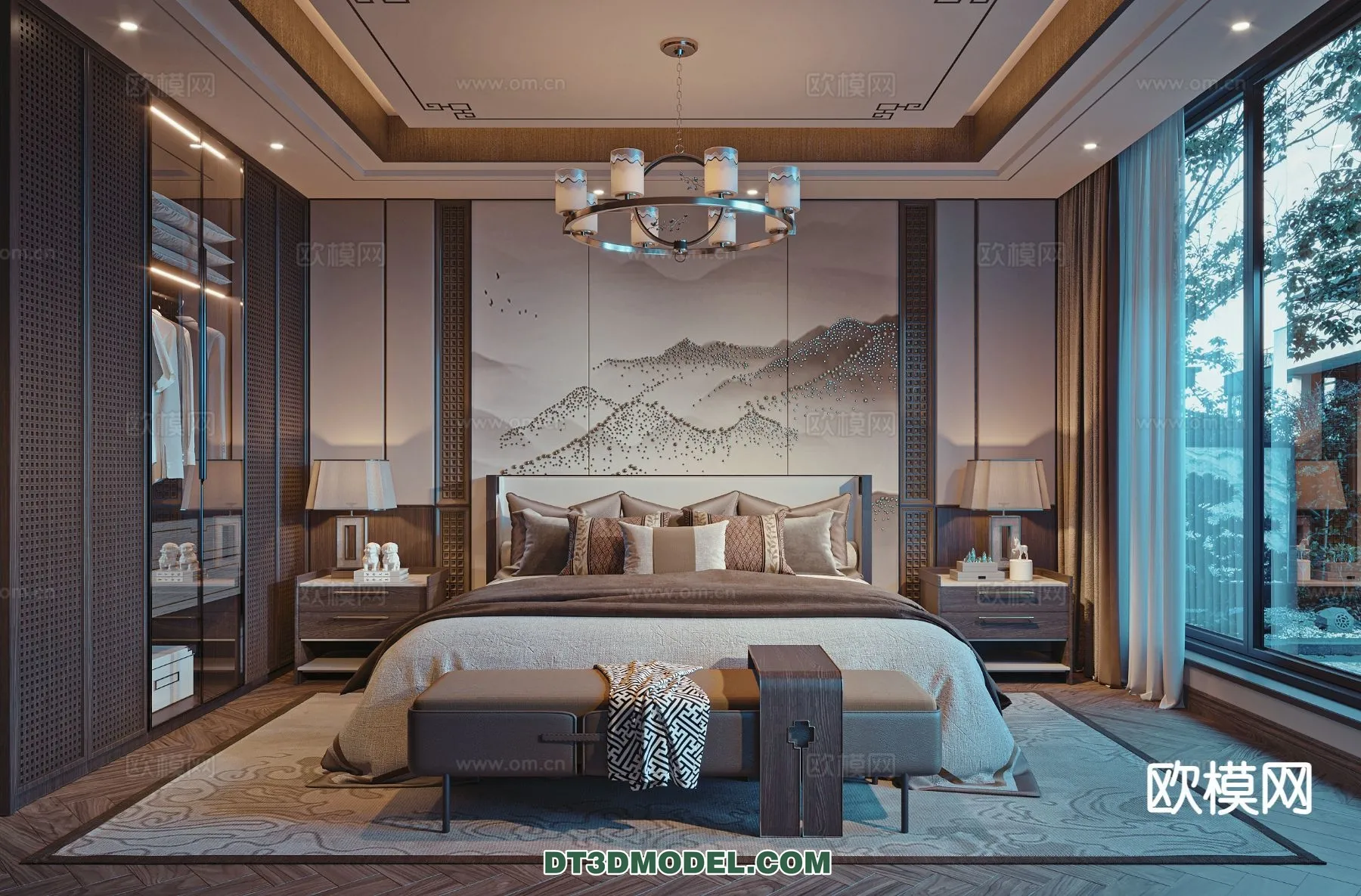 BEDROOM - CHINESE STYLE - 3D Model For Interior Design - 616