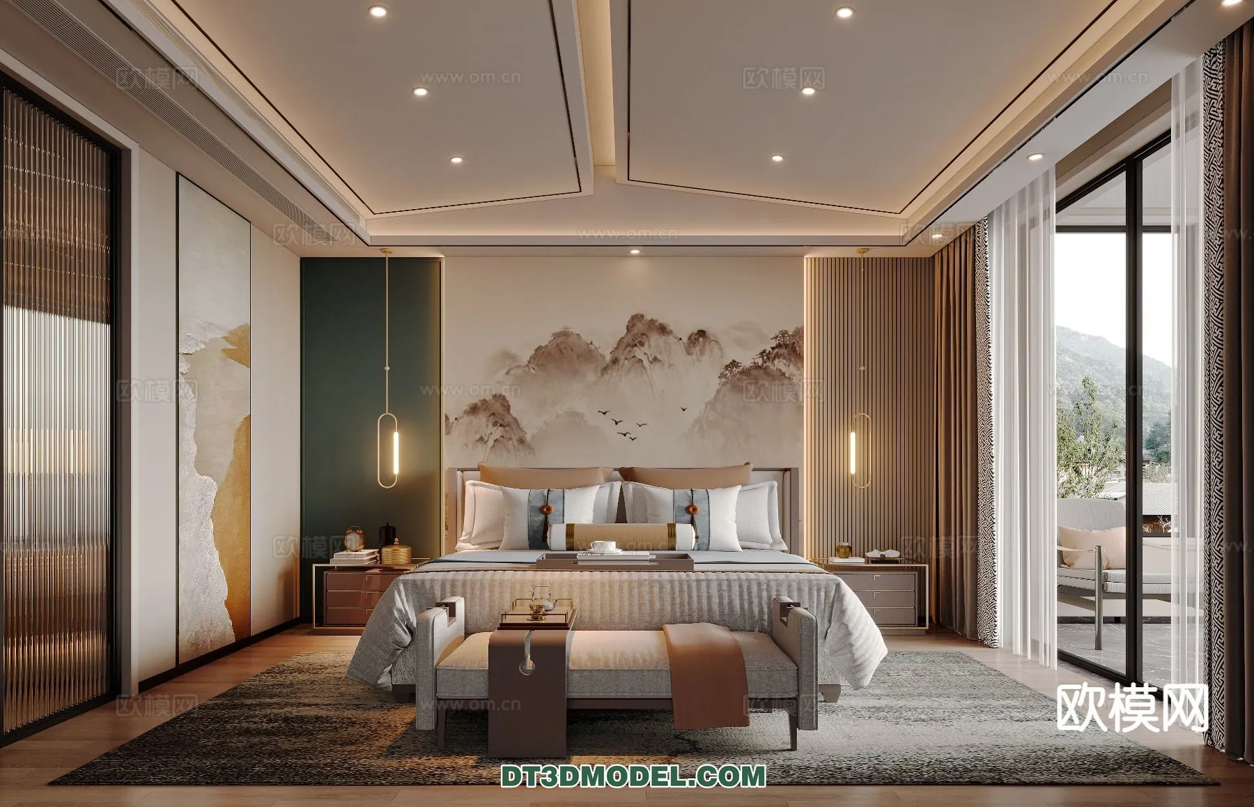 BEDROOM - CHINESE STYLE - 3D Model For Interior Design - 617