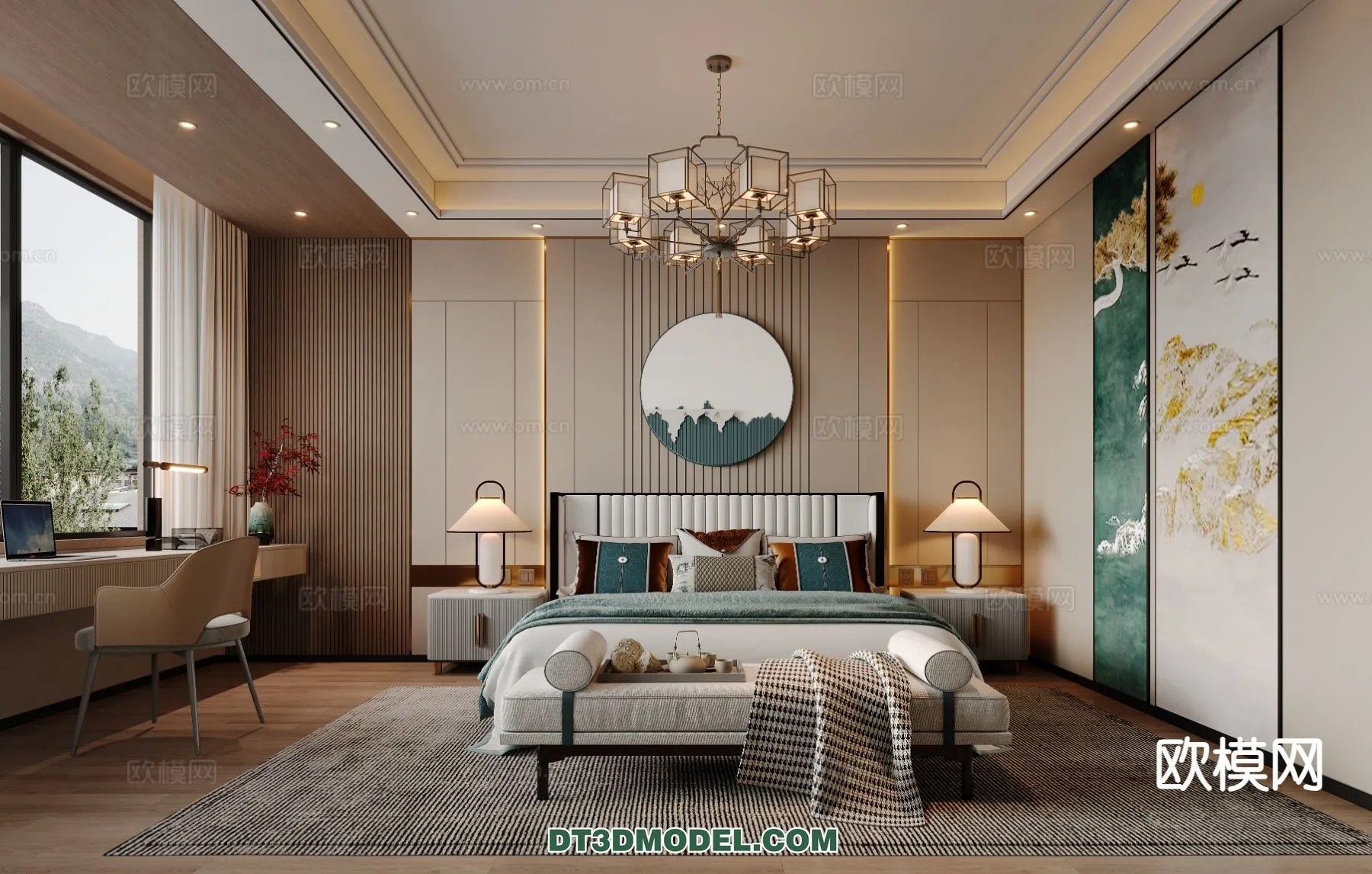 BEDROOM - CHINESE STYLE - 3D Model For Interior Design - 618