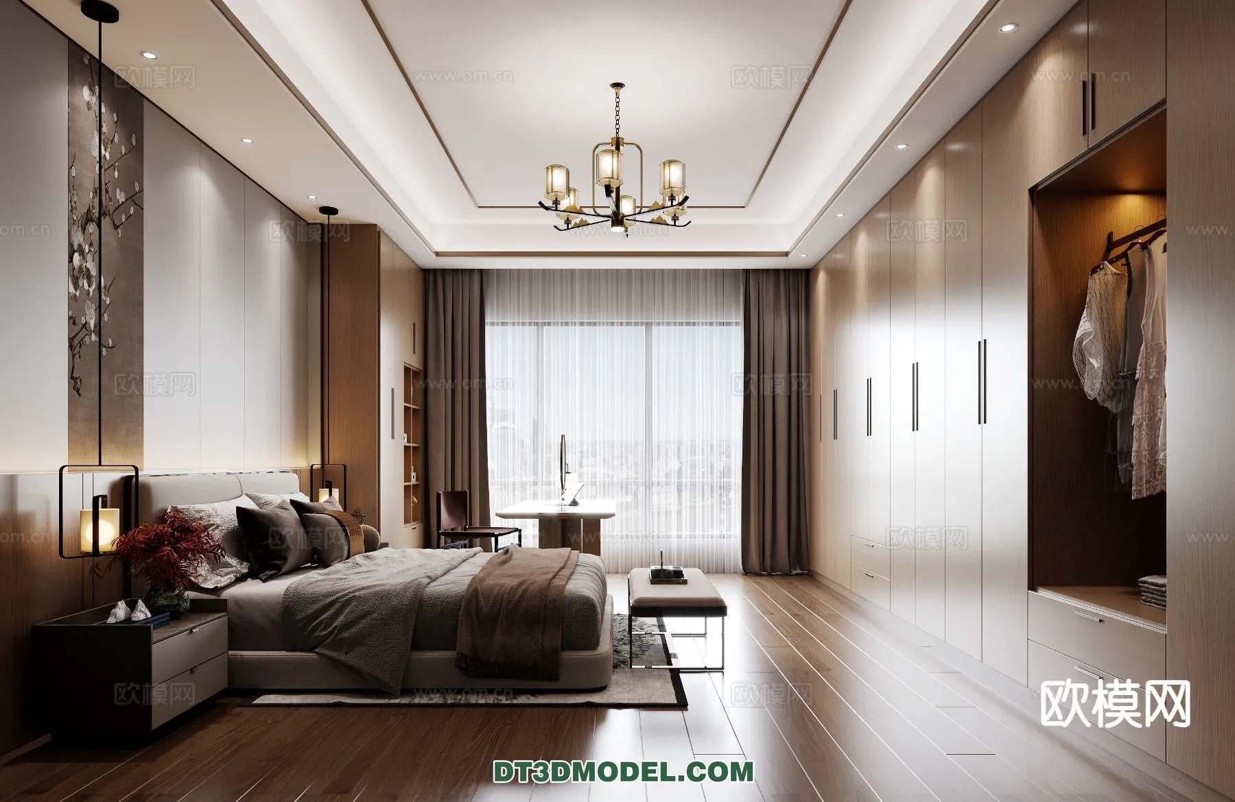 BEDROOM - CHINESE STYLE - 3D Model For Interior Design - 619