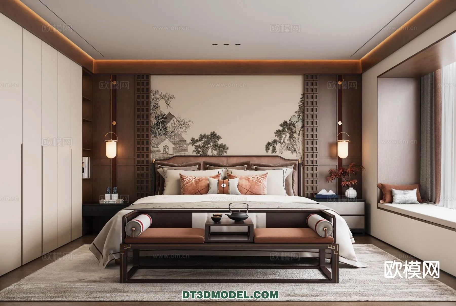BEDROOM - CHINESE STYLE - 3D Model For Interior Design - 620