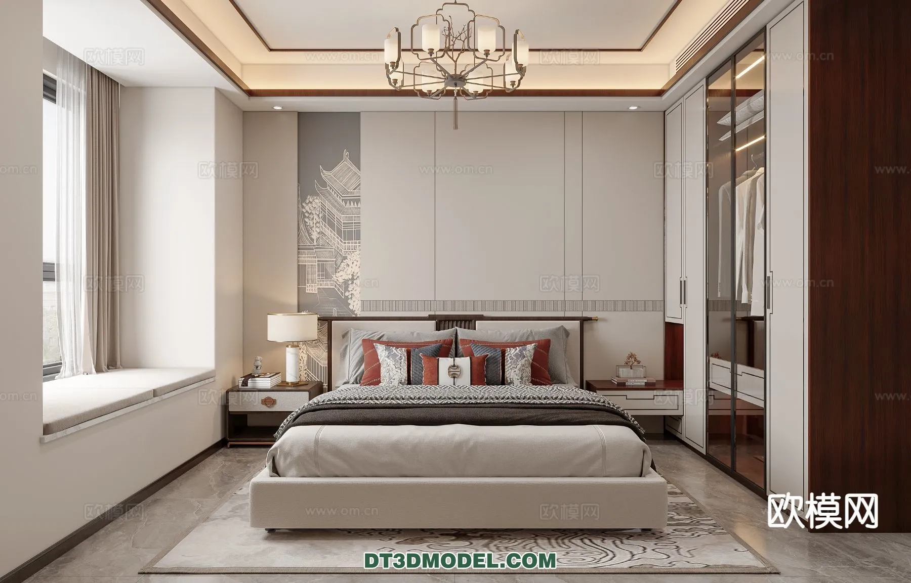 BEDROOM - CHINESE STYLE - 3D Model For Interior Design - 621