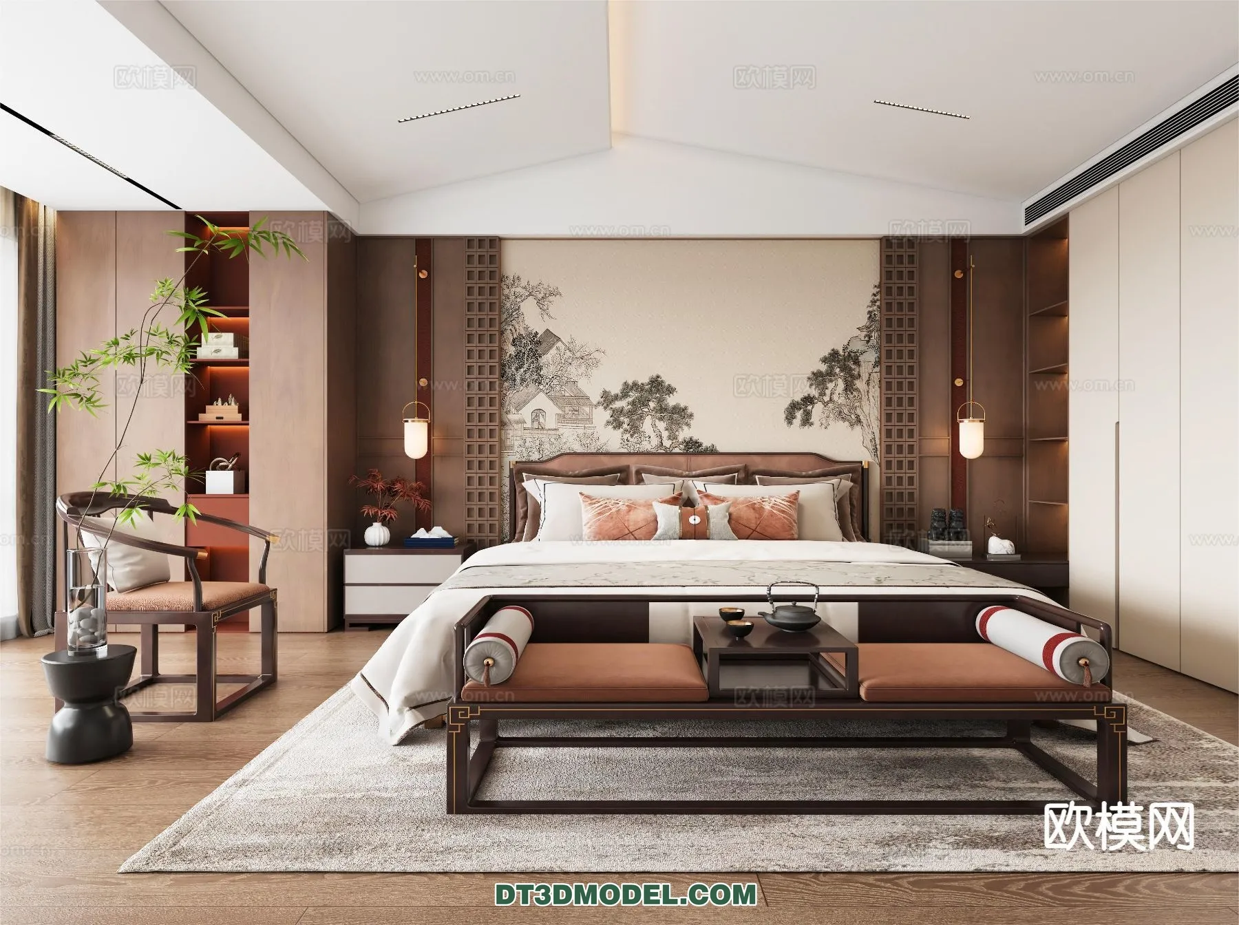 BEDROOM - CHINESE STYLE - 3D Model For Interior Design - 623