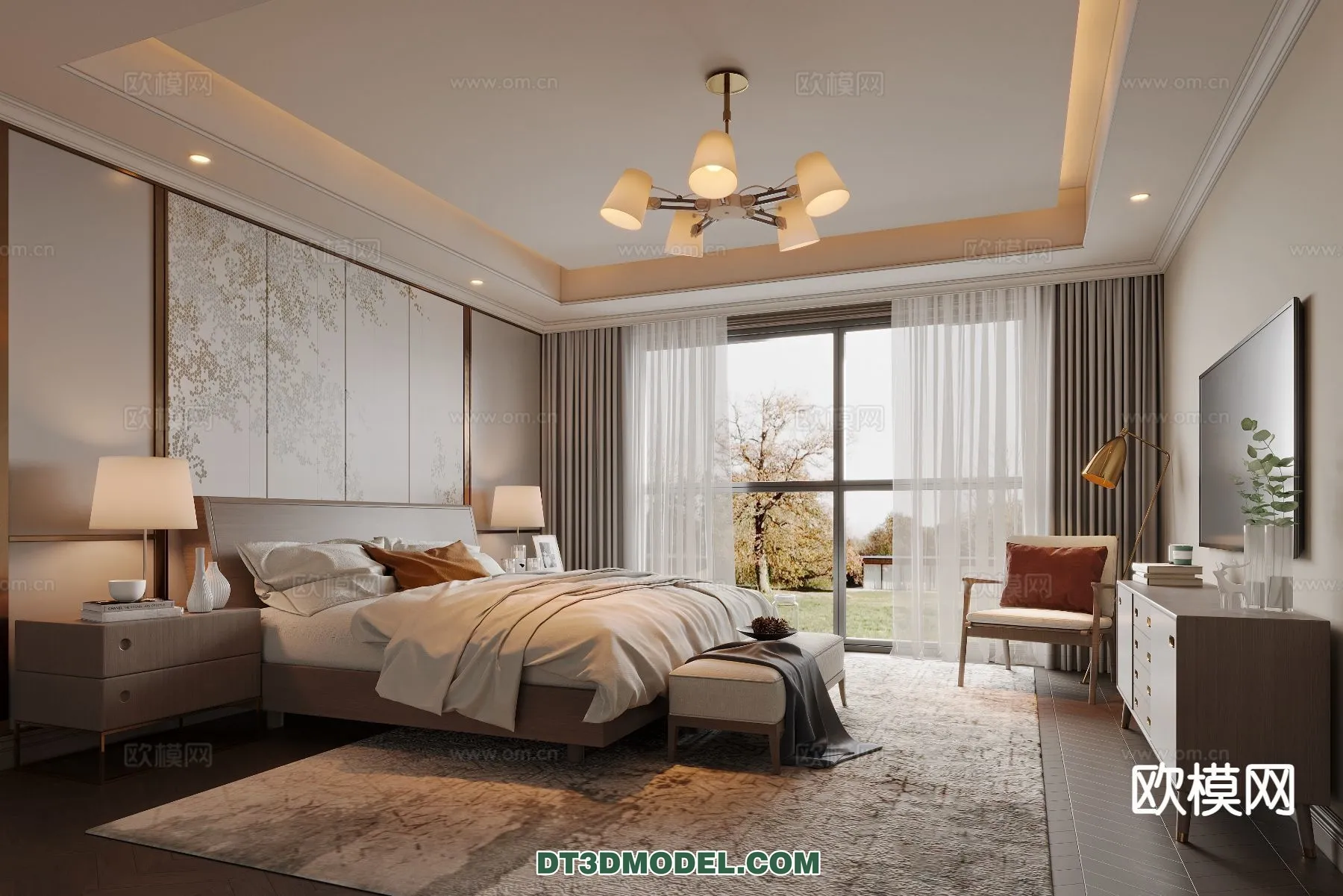 BEDROOM - CHINESE STYLE - 3D Model For Interior Design - 624
