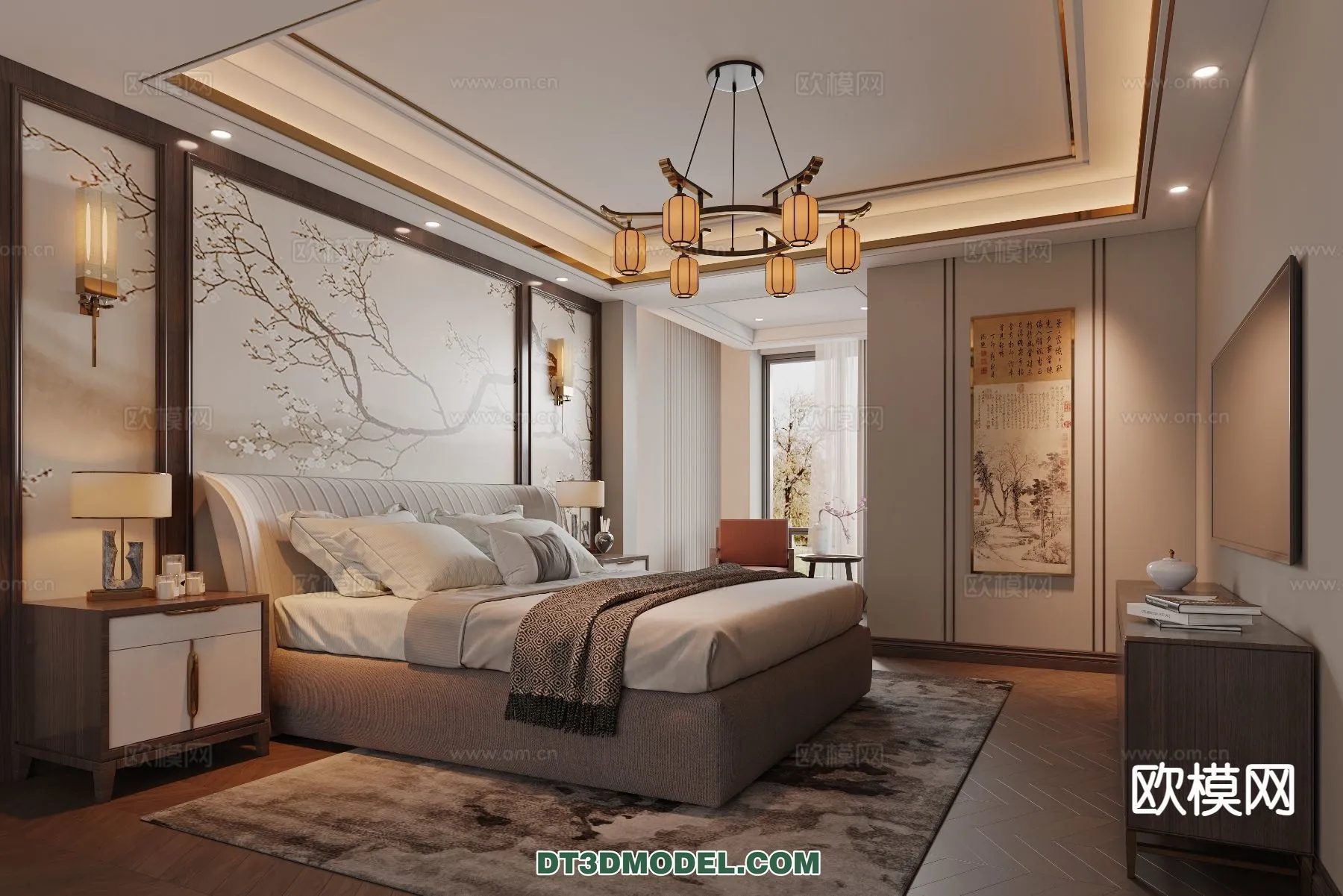 BEDROOM - CHINESE STYLE - 3D Model For Interior Design - 626