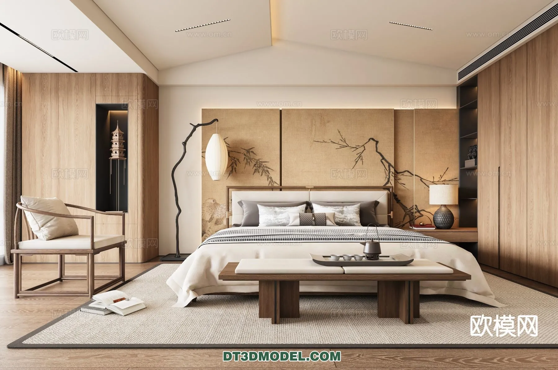 BEDROOM - CHINESE STYLE - 3D Model For Interior Design - 627