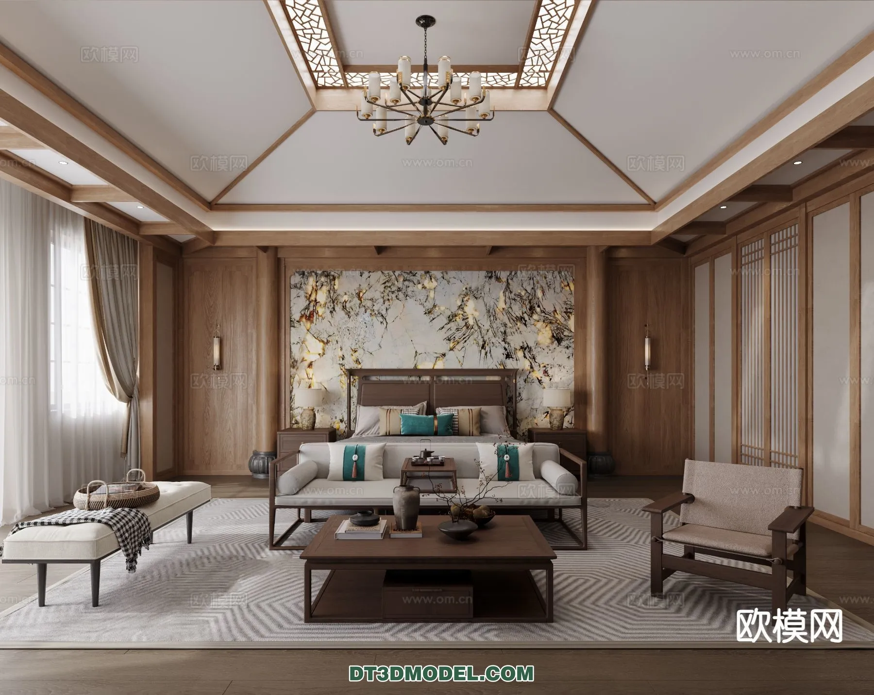 BEDROOM - CHINESE STYLE - 3D Model For Interior Design - 628