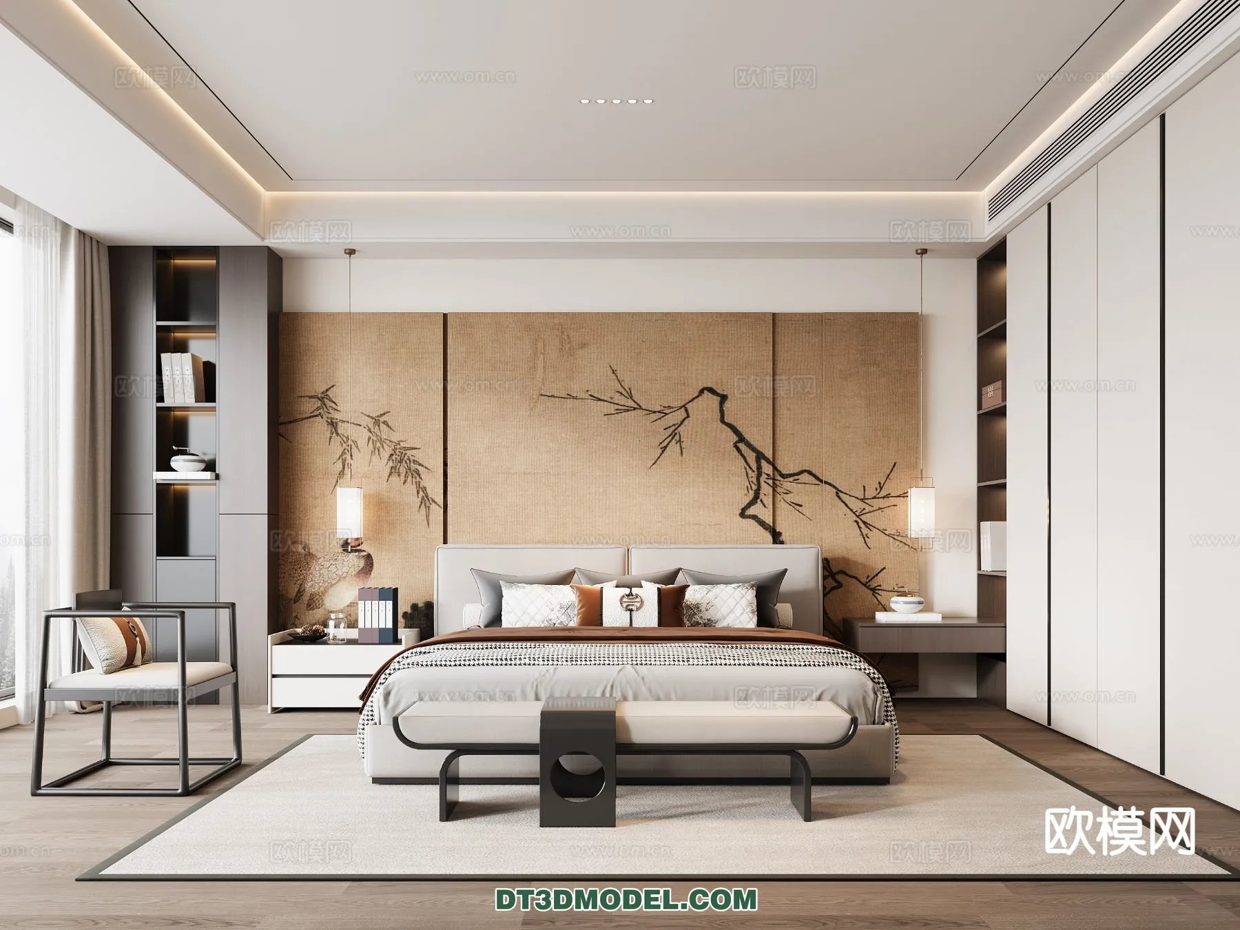 BEDROOM - CHINESE STYLE - 3D Model For Interior Design - 630