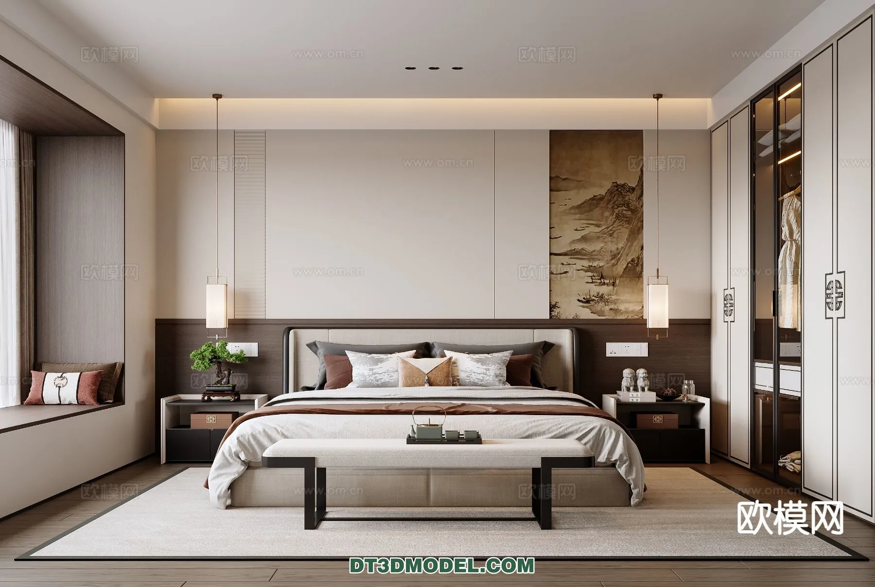 BEDROOM - CHINESE STYLE - 3D Model For Interior Design - 633
