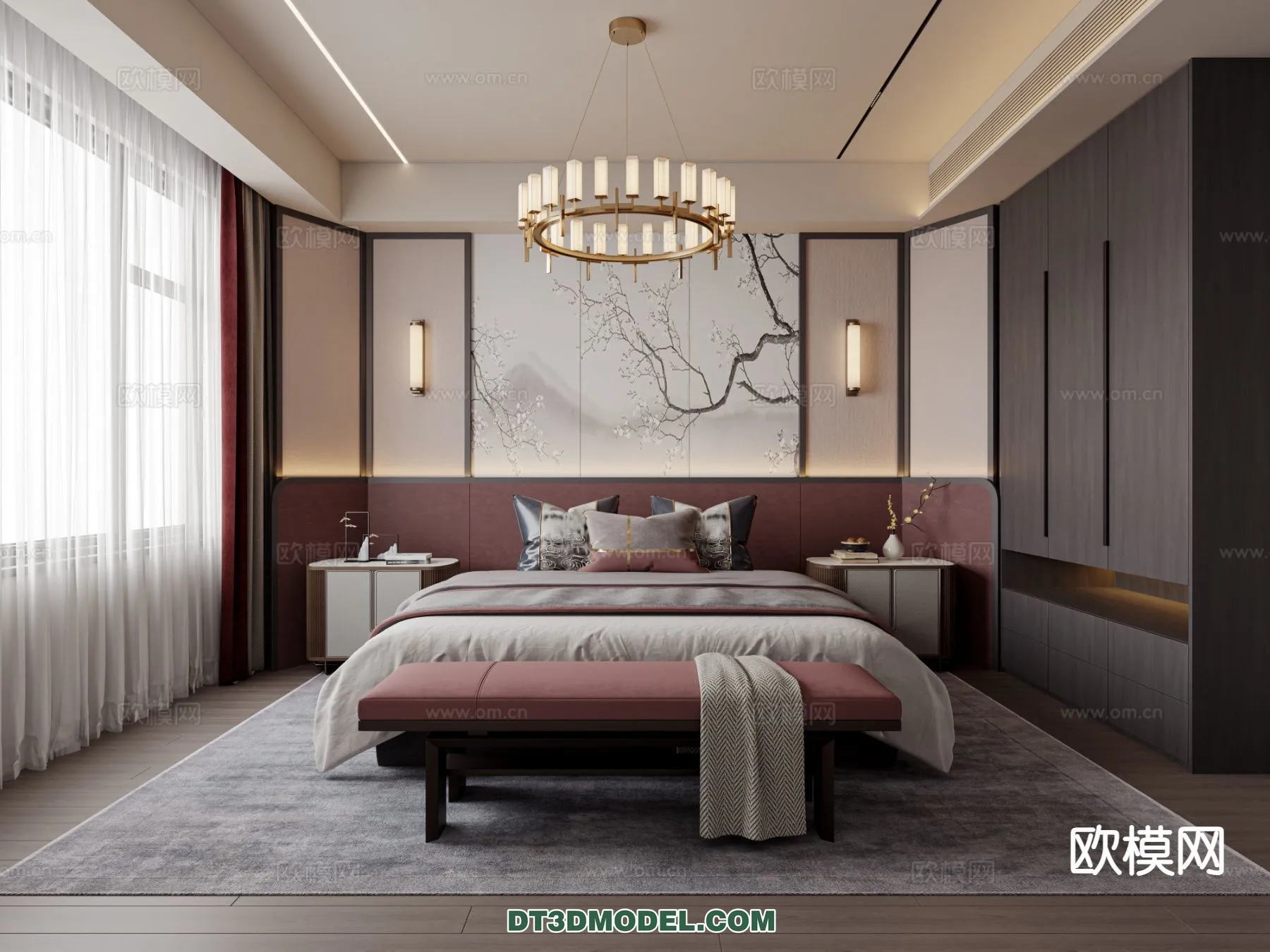 BEDROOM - CHINESE STYLE - 3D Model For Interior Design - 634