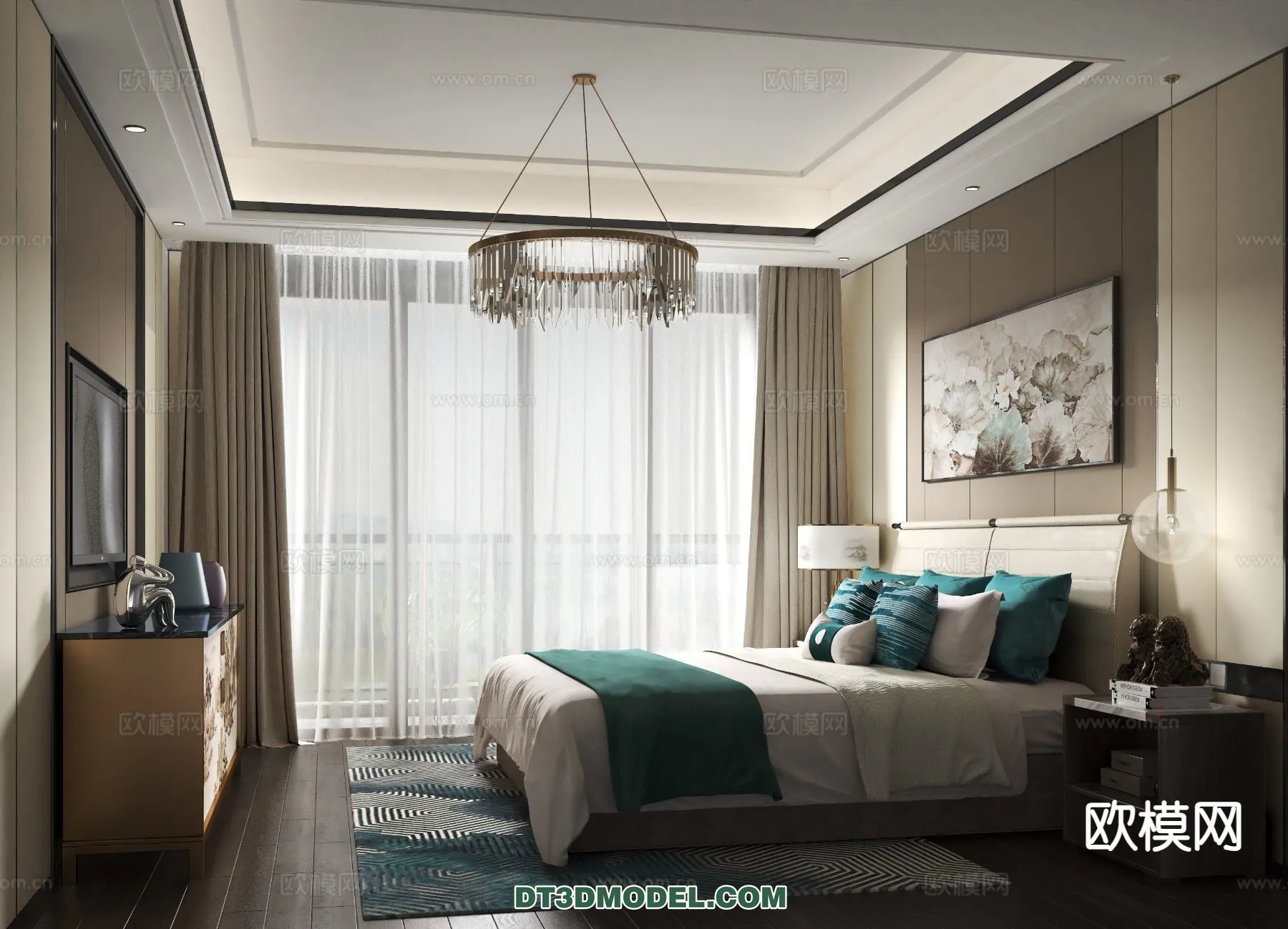 BEDROOM - CHINESE STYLE - 3D Model For Interior Design - 636