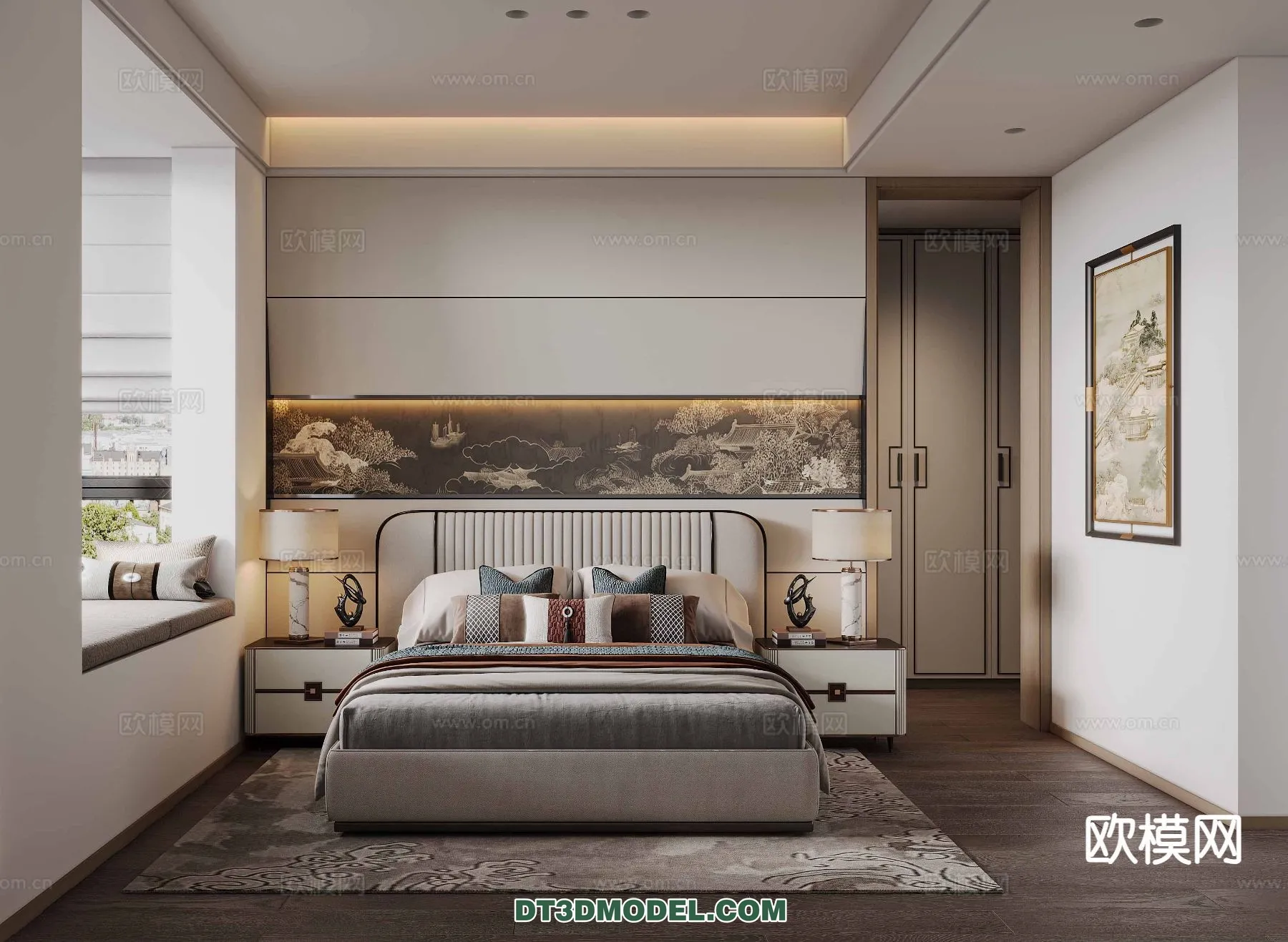 BEDROOM - CHINESE STYLE - 3D Model For Interior Design - 637