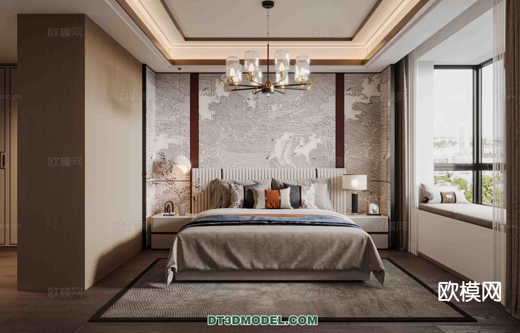 BEDROOM - CHINESE STYLE - 3D Model For Interior Design - 639