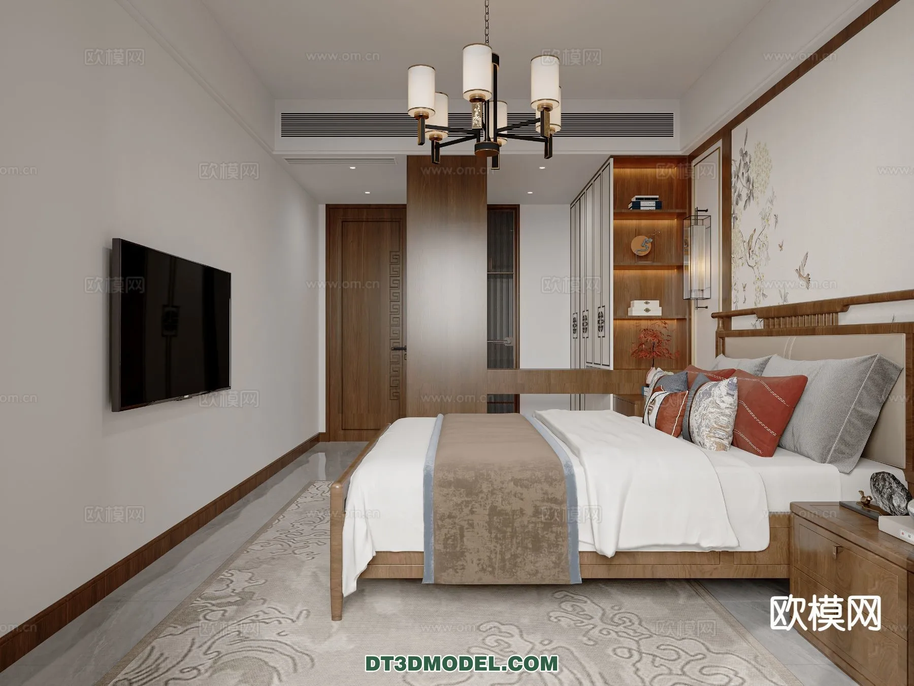BEDROOM - CHINESE STYLE - 3D Model For Interior Design - 644