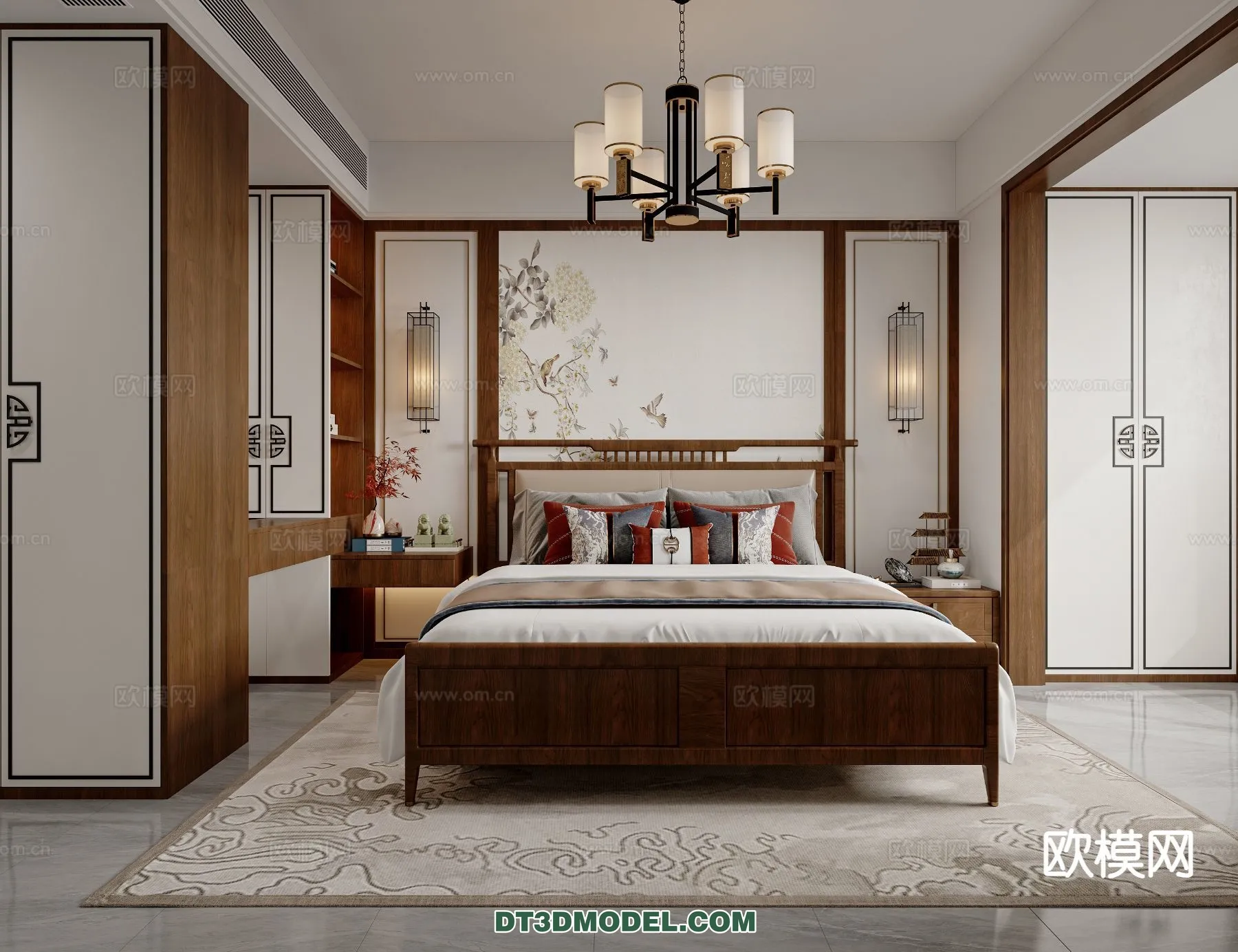 BEDROOM - CHINESE STYLE - 3D Model For Interior Design - 645