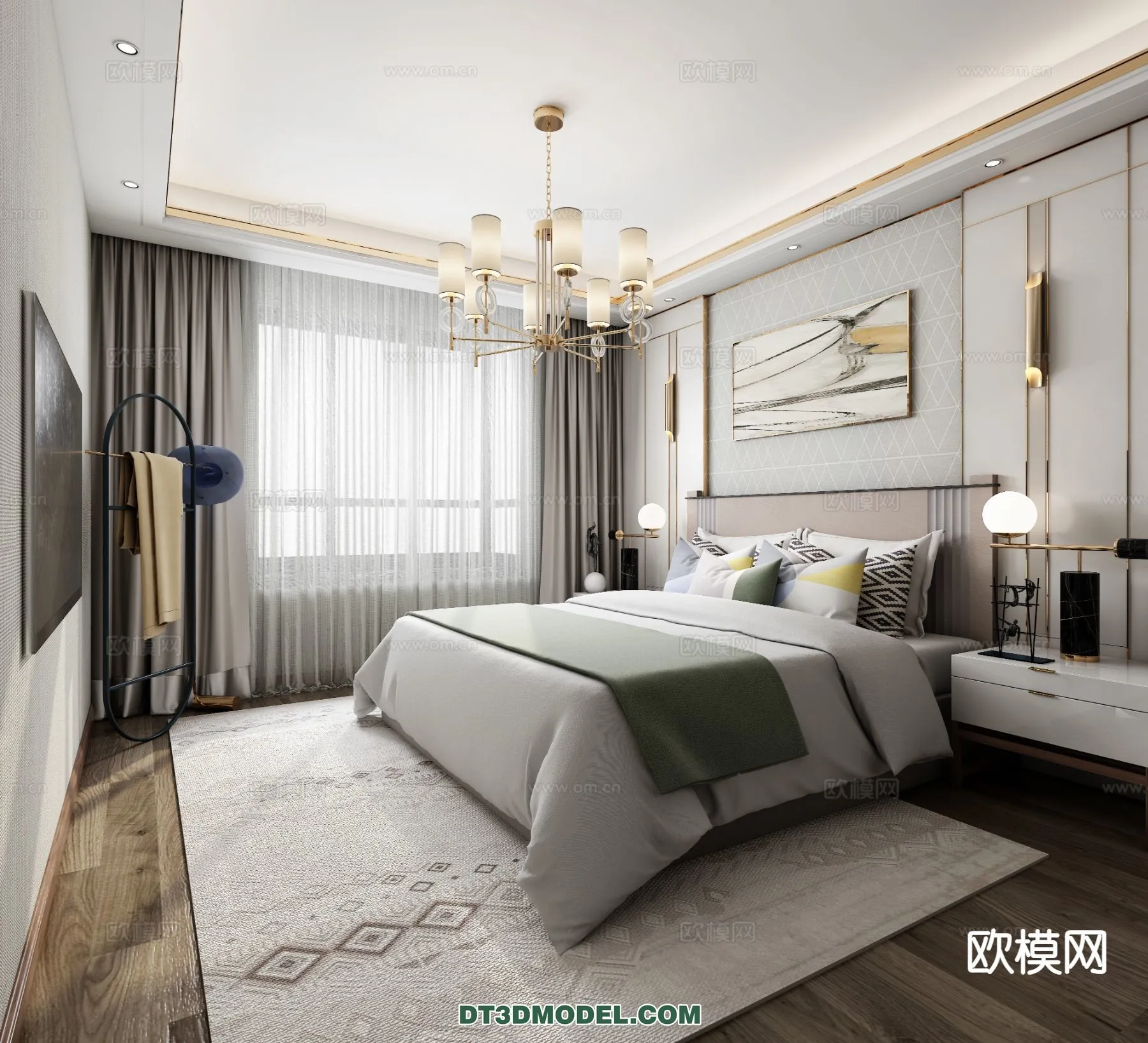 BEDROOM - CHINESE STYLE - 3D Model For Interior Design - 649