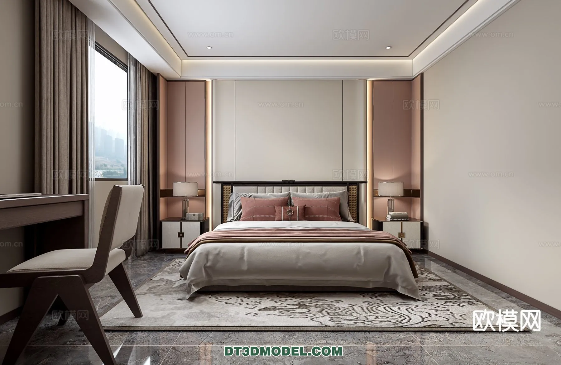 BEDROOM - CHINESE STYLE - 3D Model For Interior Design - 652