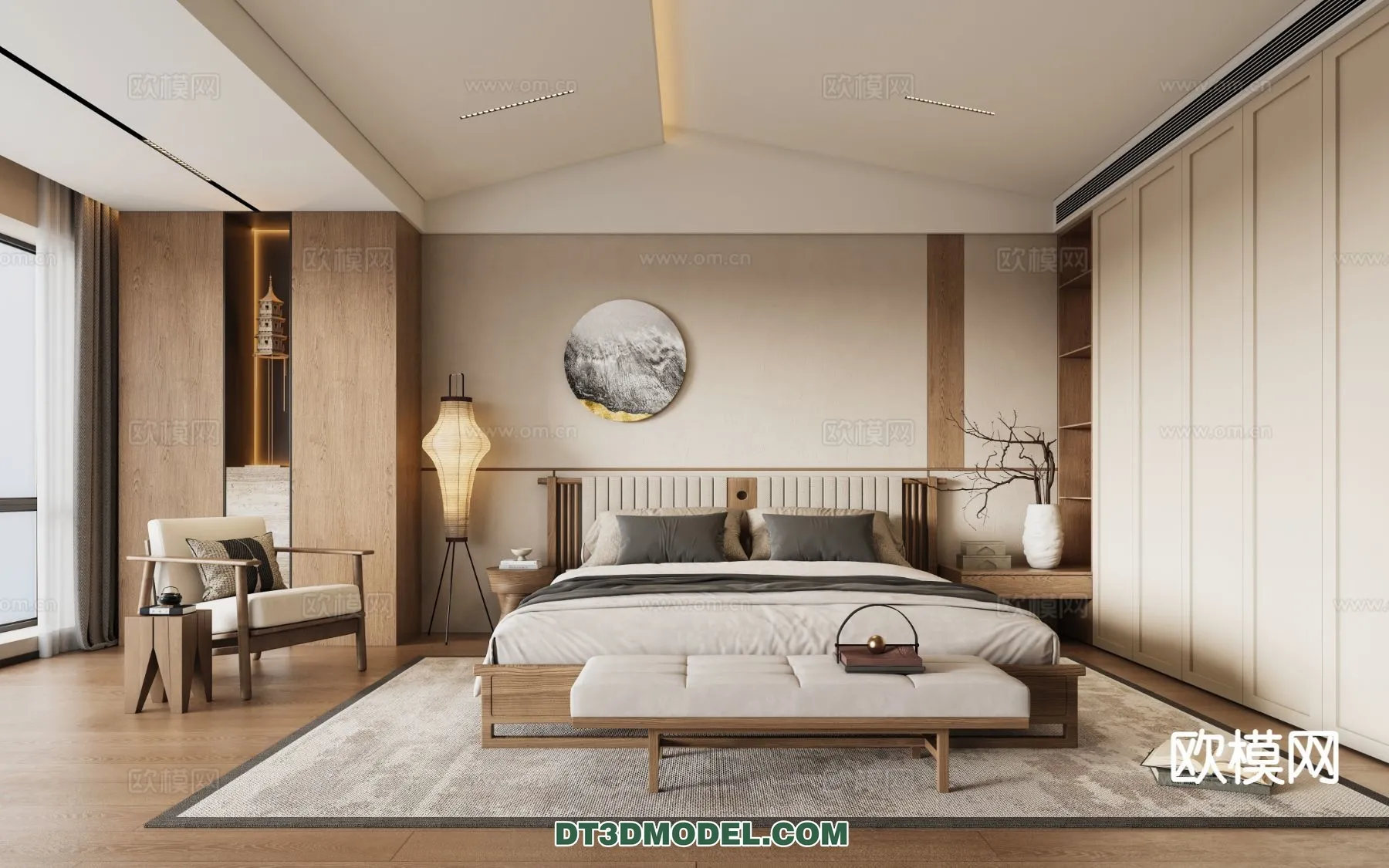 BEDROOM - CHINESE STYLE - 3D Model For Interior Design - 654