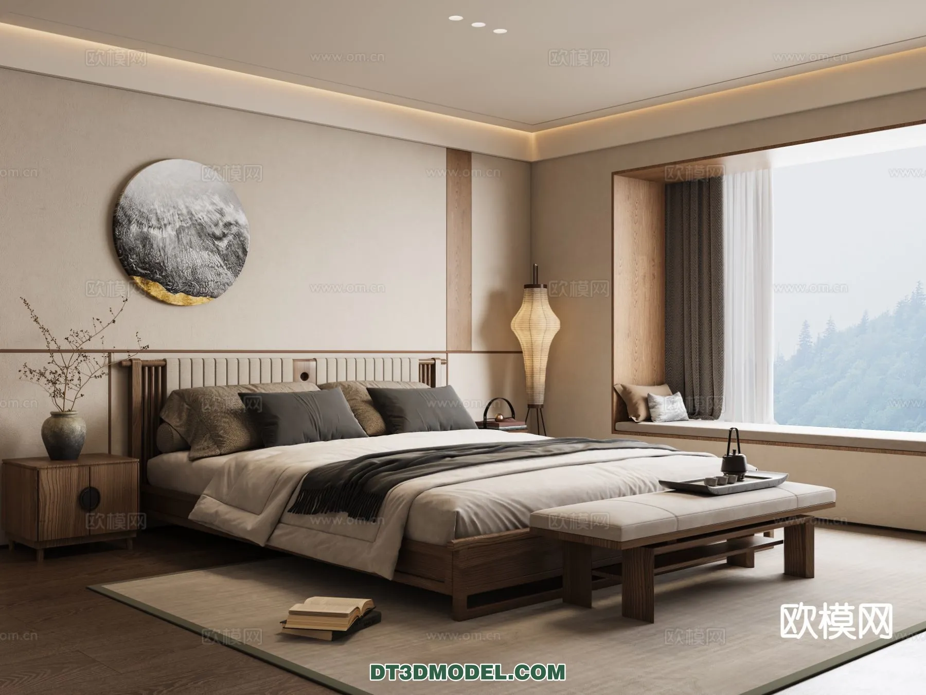 BEDROOM - CHINESE STYLE - 3D Model For Interior Design - 655