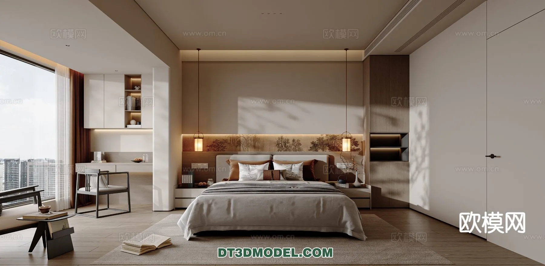 BEDROOM - CHINESE STYLE - 3D Model For Interior Design - 656