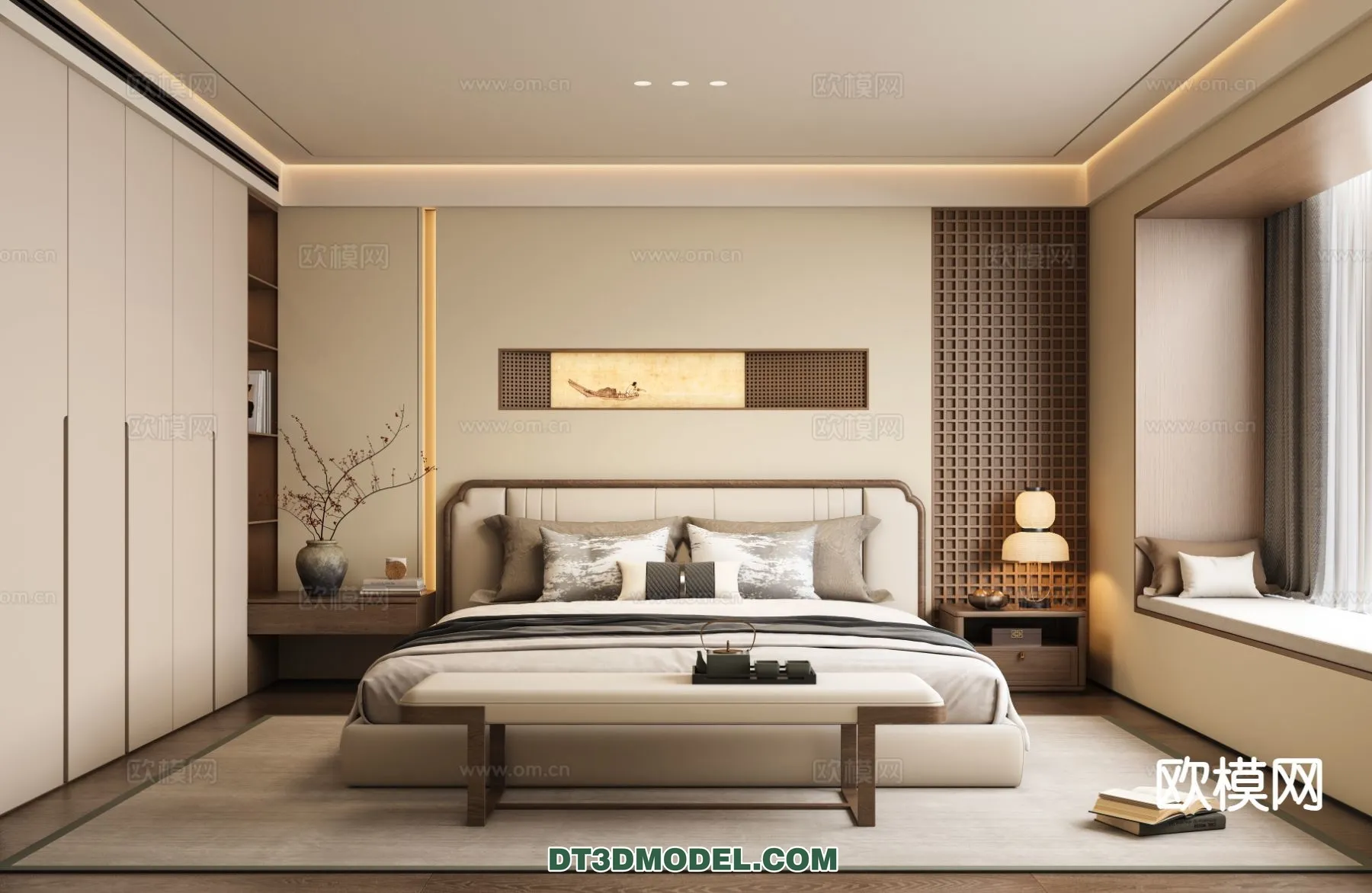 BEDROOM - CHINESE STYLE - 3D Model For Interior Design - 657