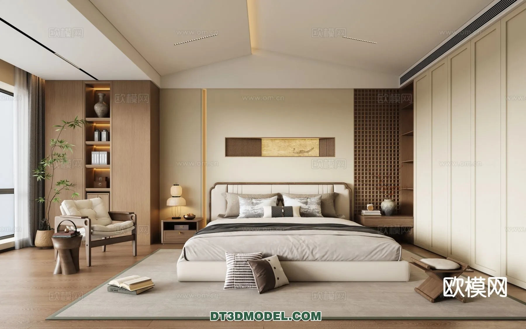 BEDROOM - CHINESE STYLE - 3D Model For Interior Design - 658