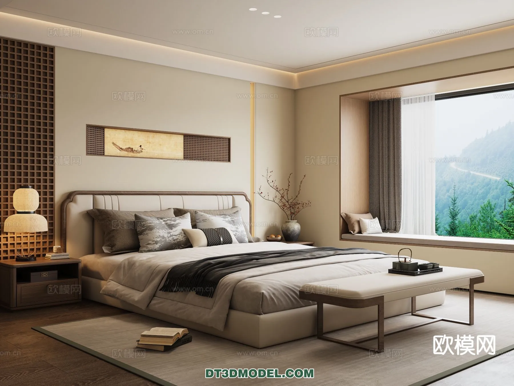 BEDROOM - CHINESE STYLE - 3D Model For Interior Design - 659