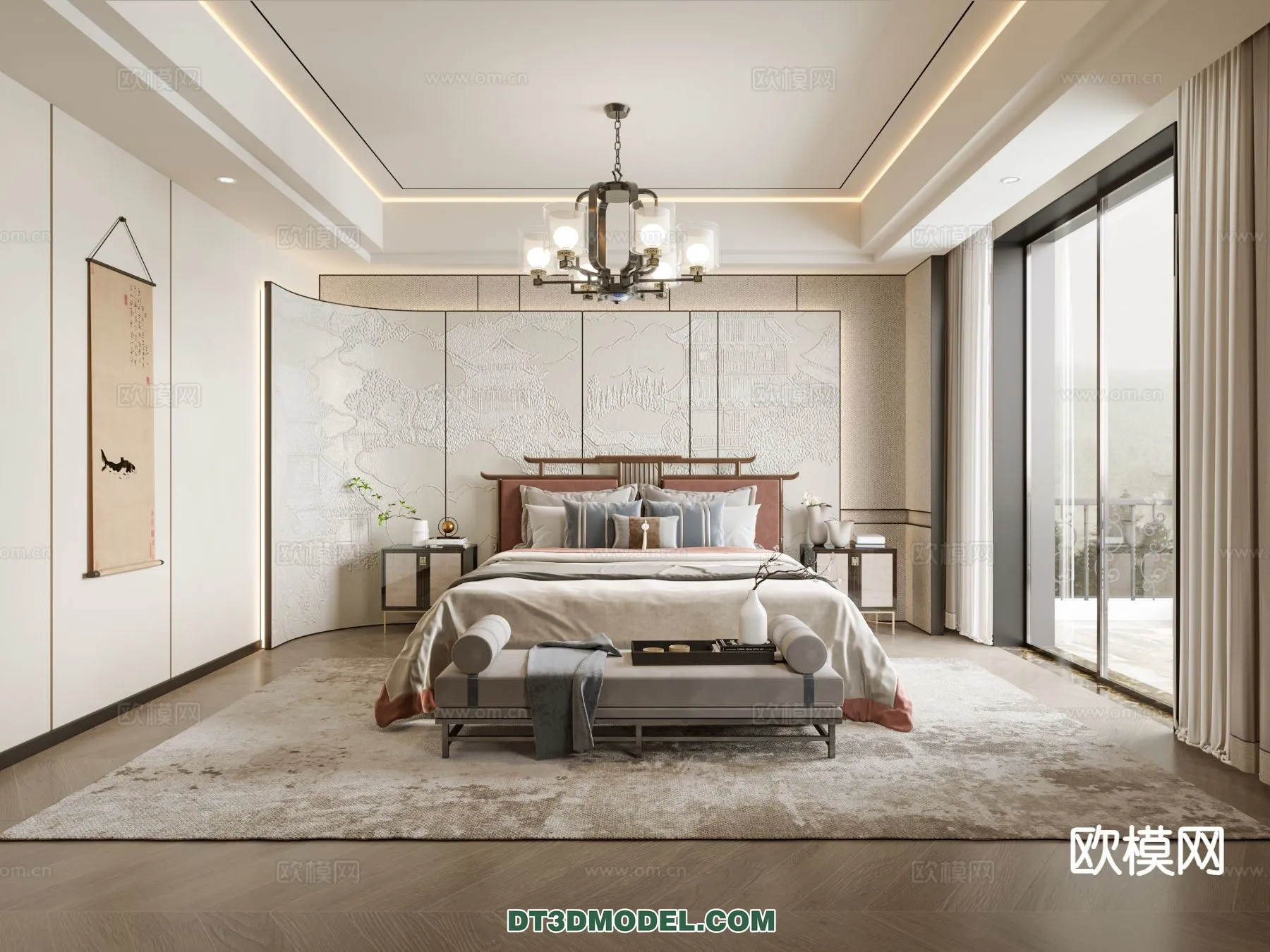 BEDROOM - CHINESE STYLE - 3D Model For Interior Design - 661